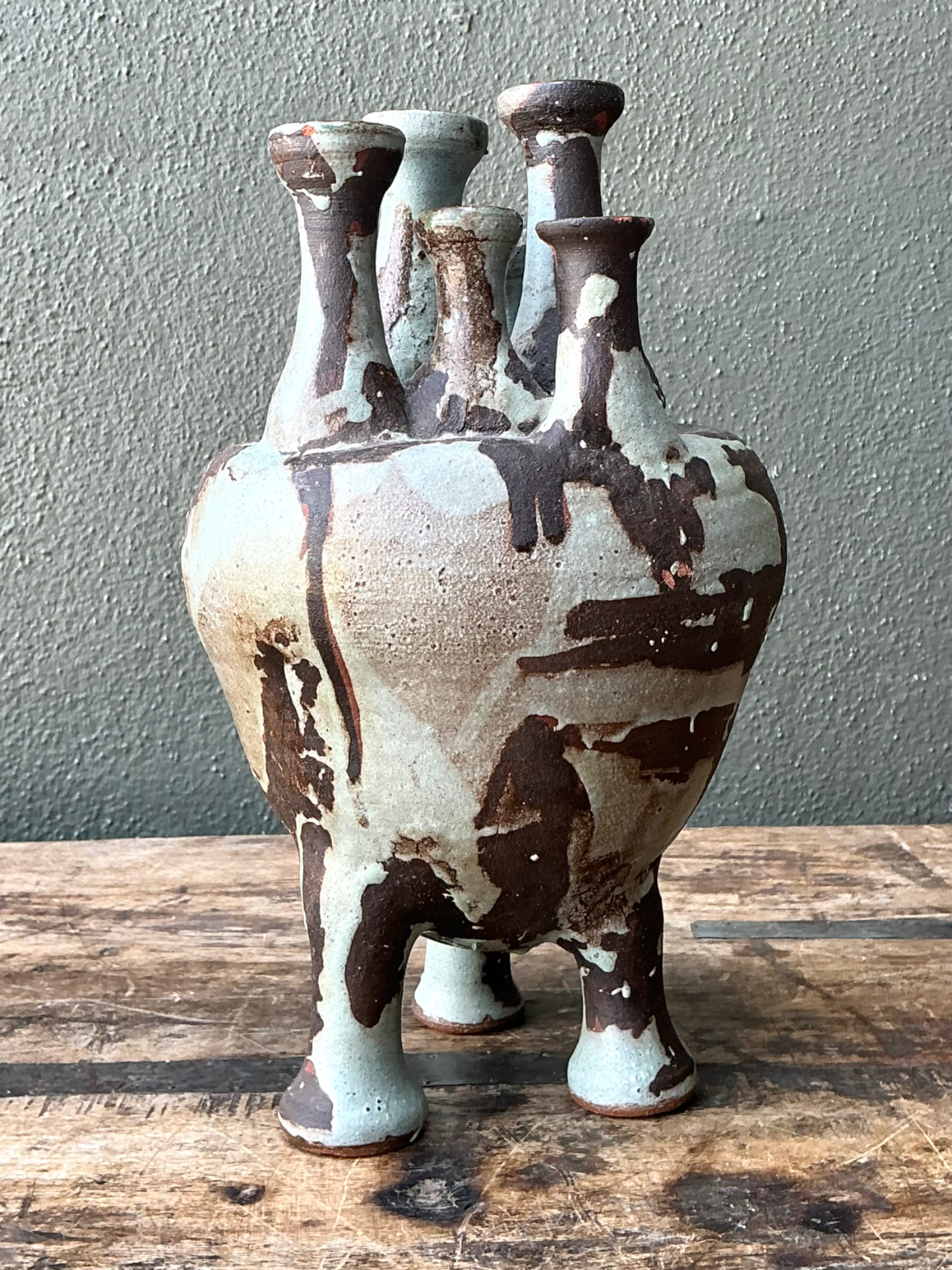Vintage Multineck Ceramic Vessel - Detail view