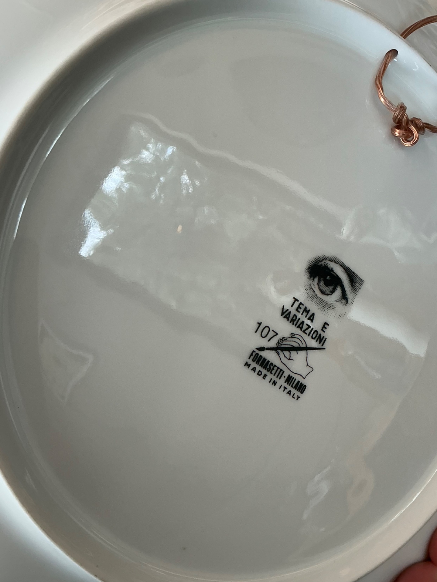 Fornasetti Italian Tema e Variazioni Plate - Back view
