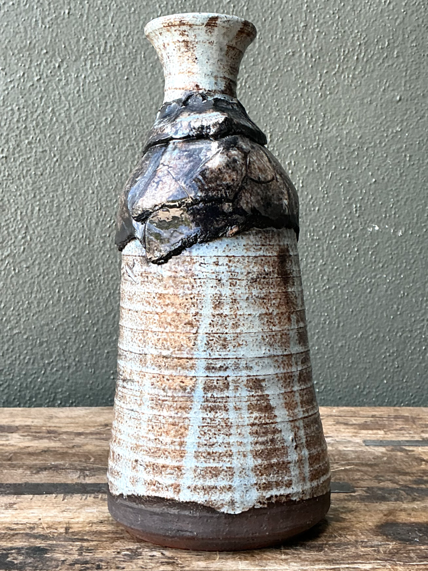 Vintage Handcrafted Ceramic Vase - Top view