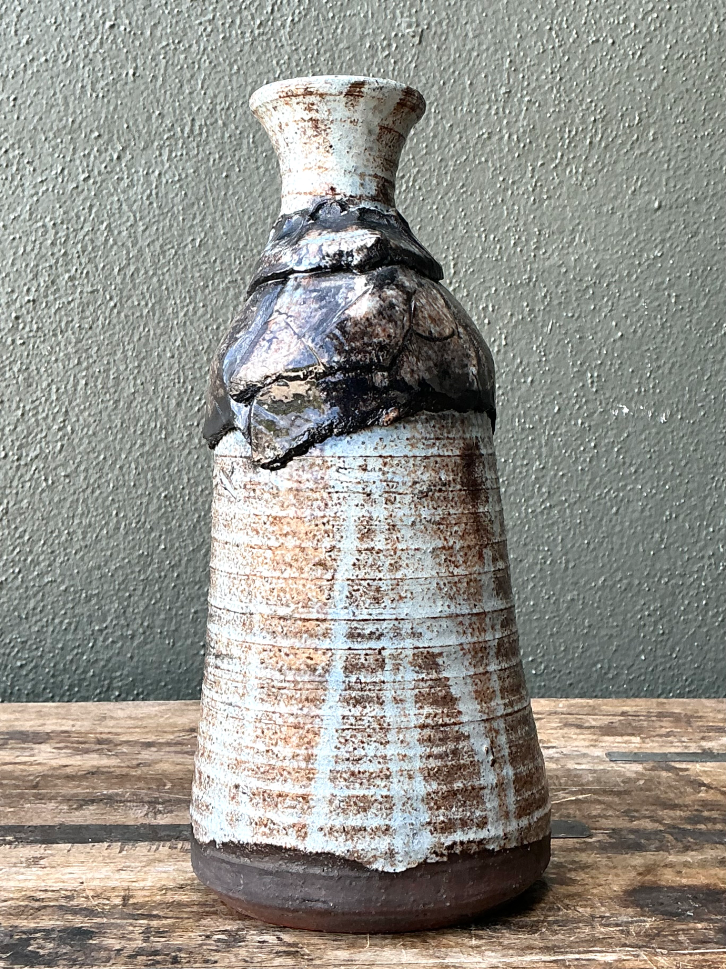 Vintage Handcrafted Ceramic Vase - Side view