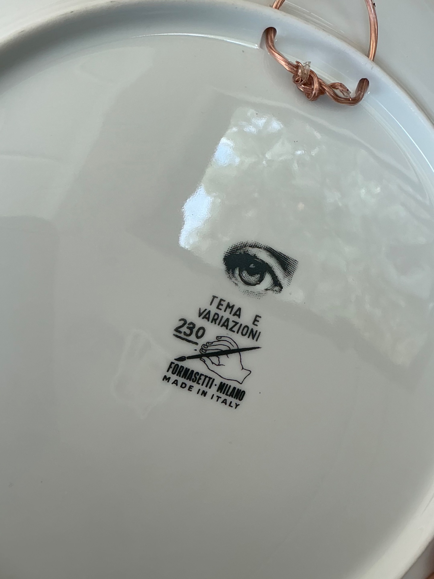 Fornasetti Italian Tema e Variazioni Plate - Top view