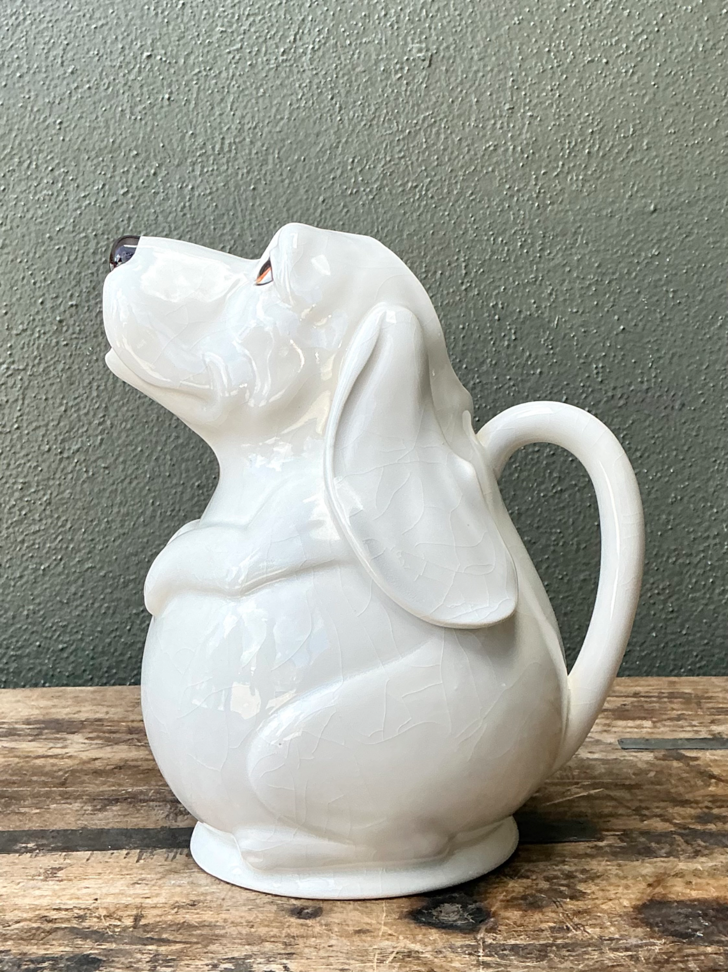 Vintage Ceramic Dog Pitcher - Detail view