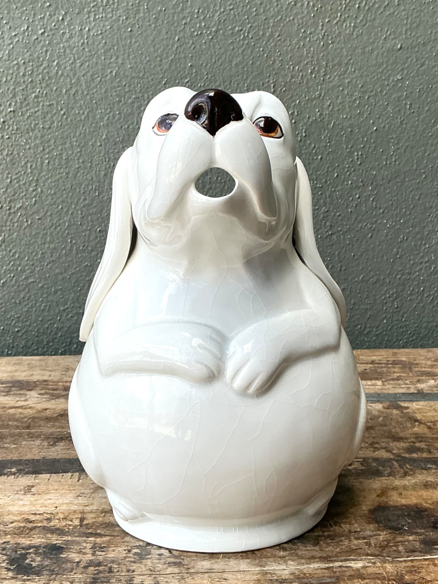 Vintage Ceramic Dog Pitcher - Top view