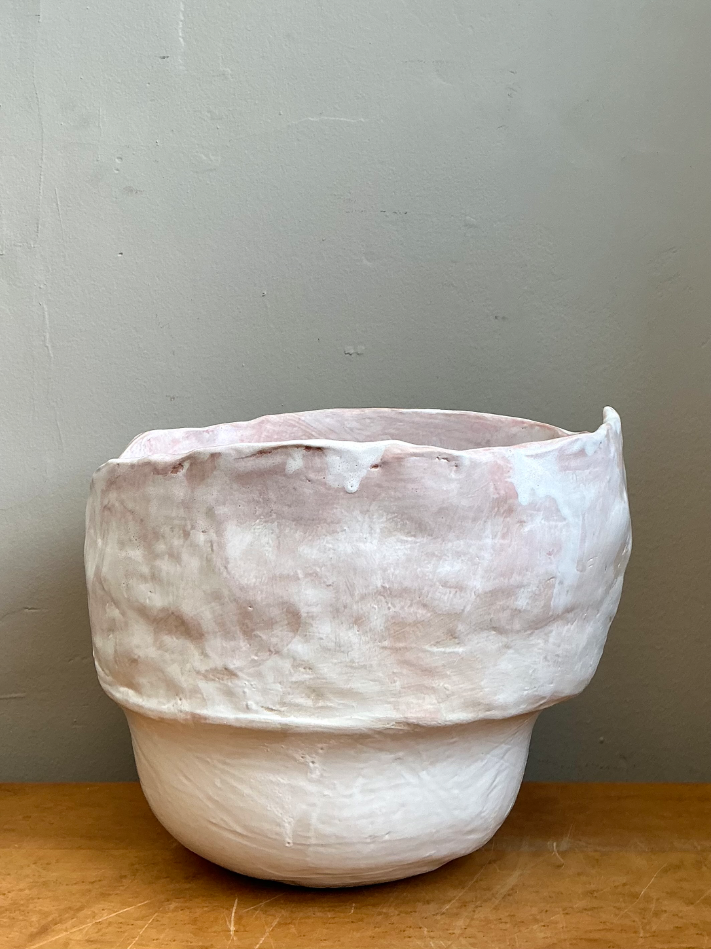 Vintage Monumental Handcrafted Ceramic Vessel - Detail view