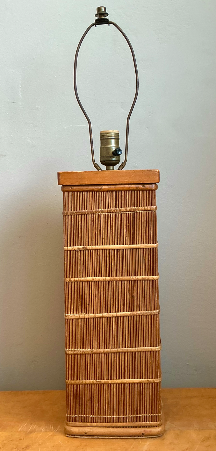 Vintage Rattan Table Lamp - Back view