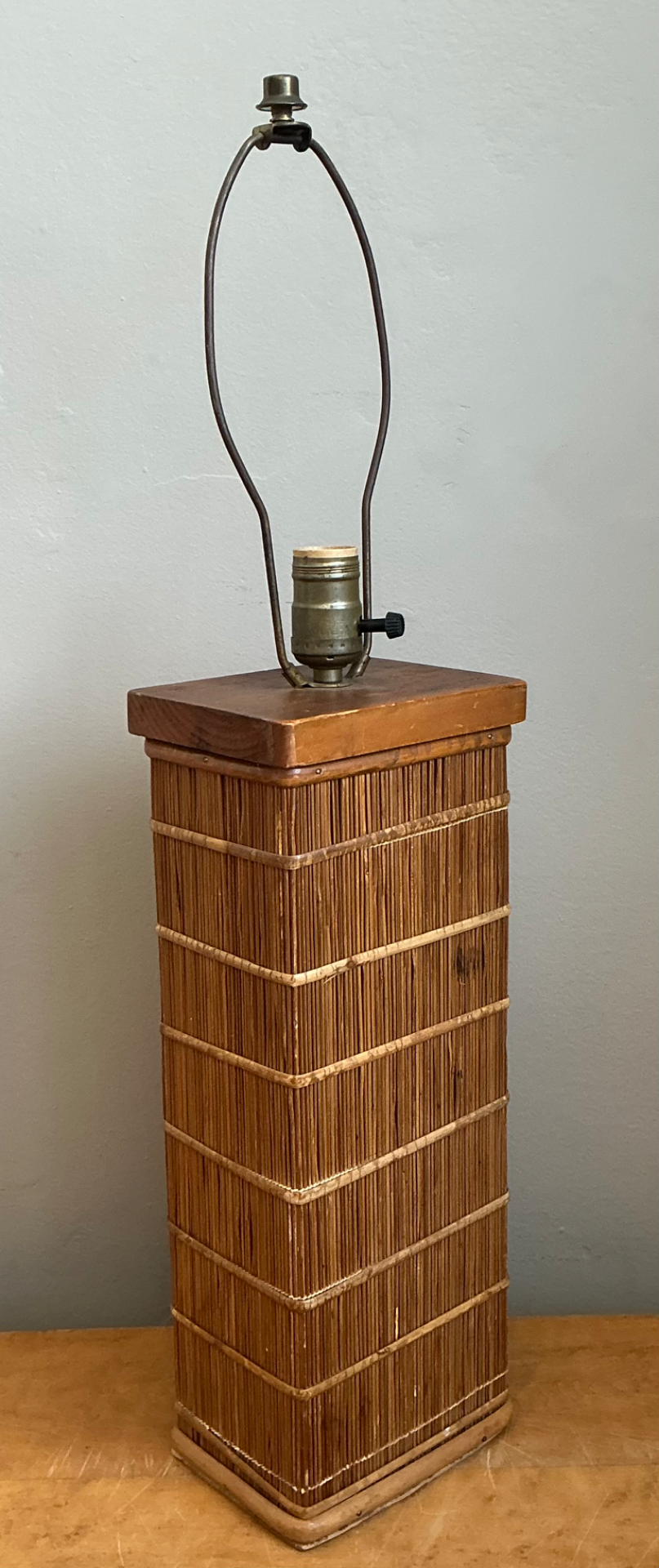 Vintage Rattan Table Lamp - Side view
