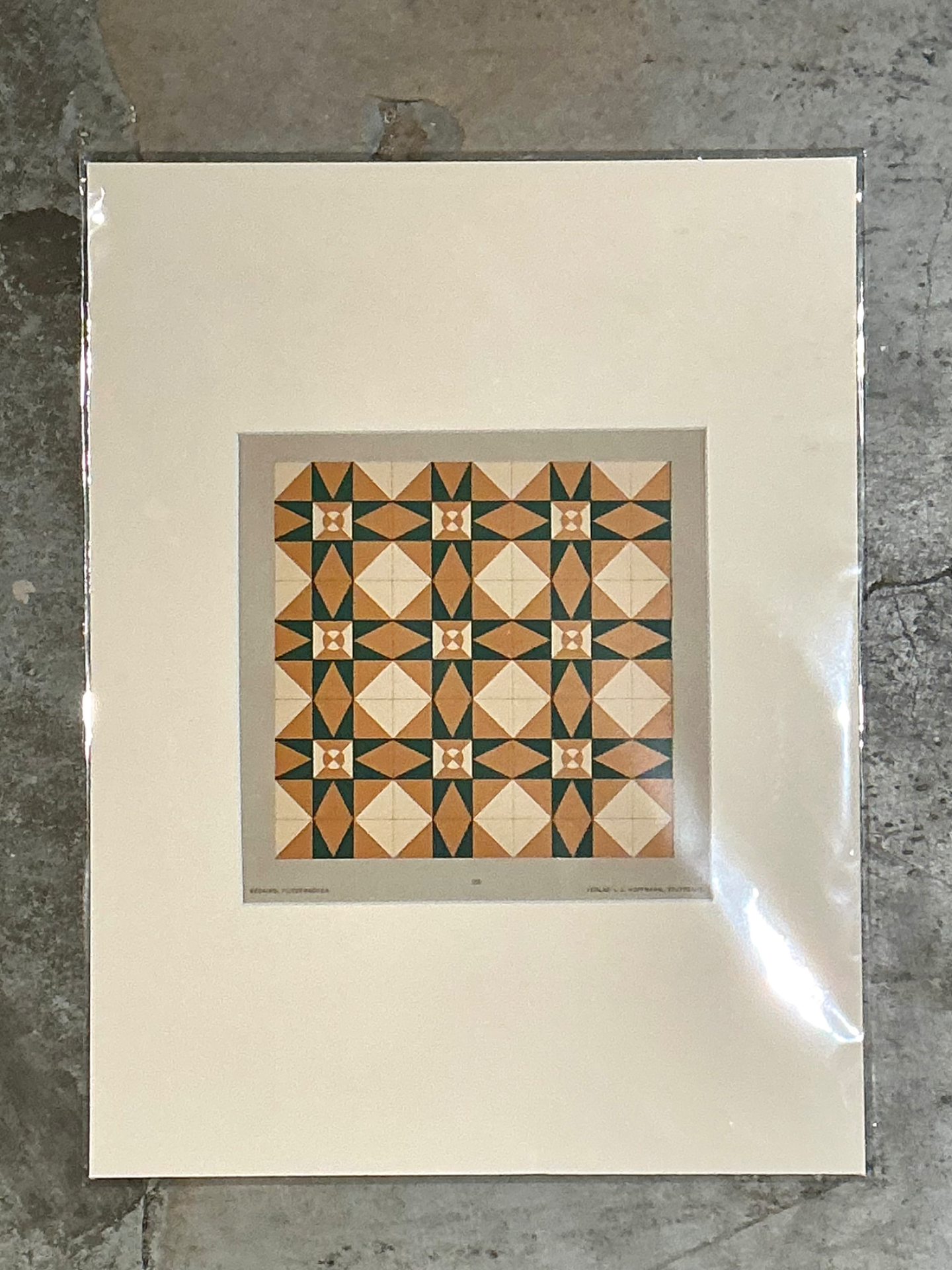 Vintage Mosaic Tile Sample Serigraph - Back view