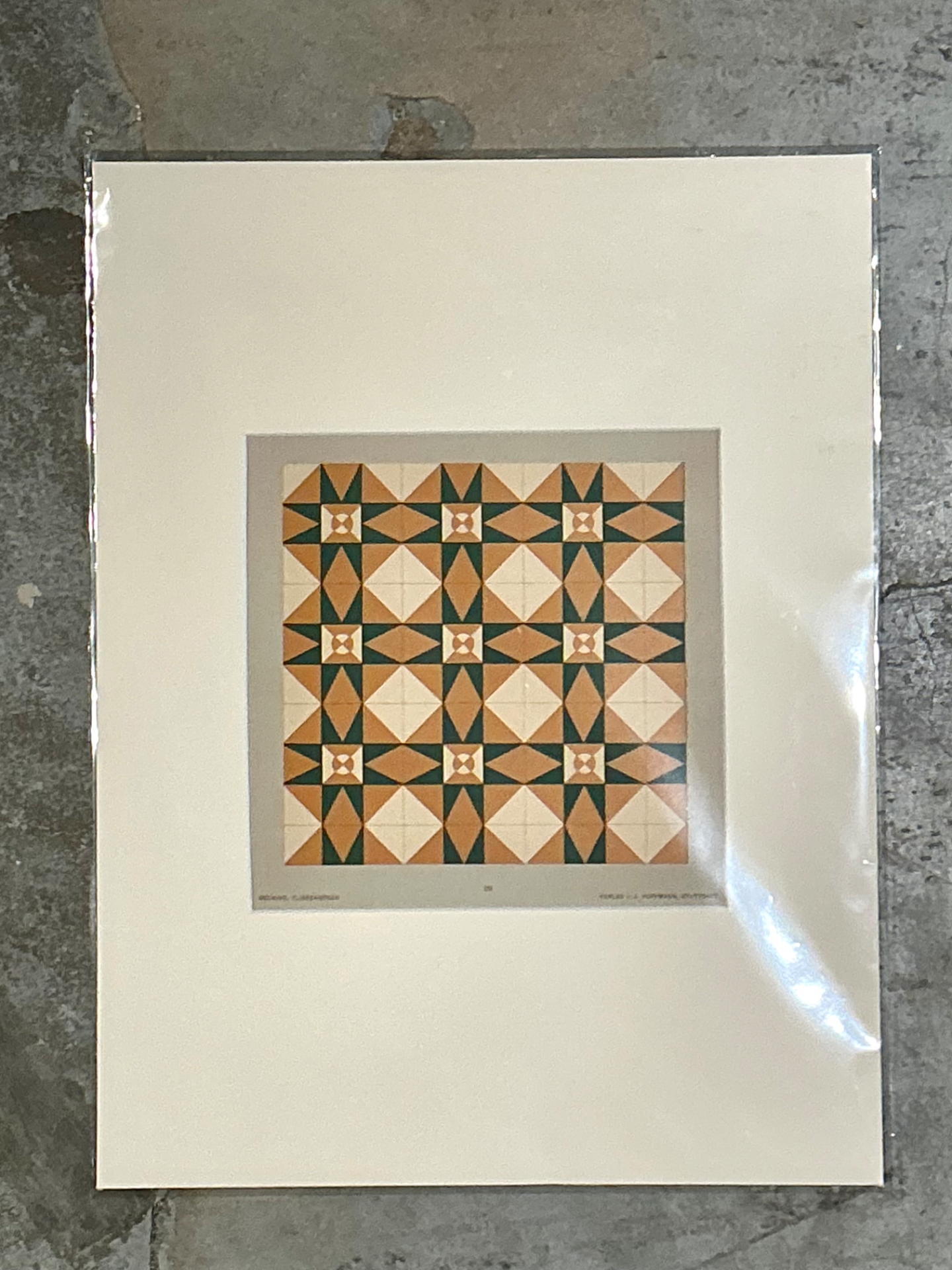 Vintage Mosaic Tile Sample Serigraph - Top view