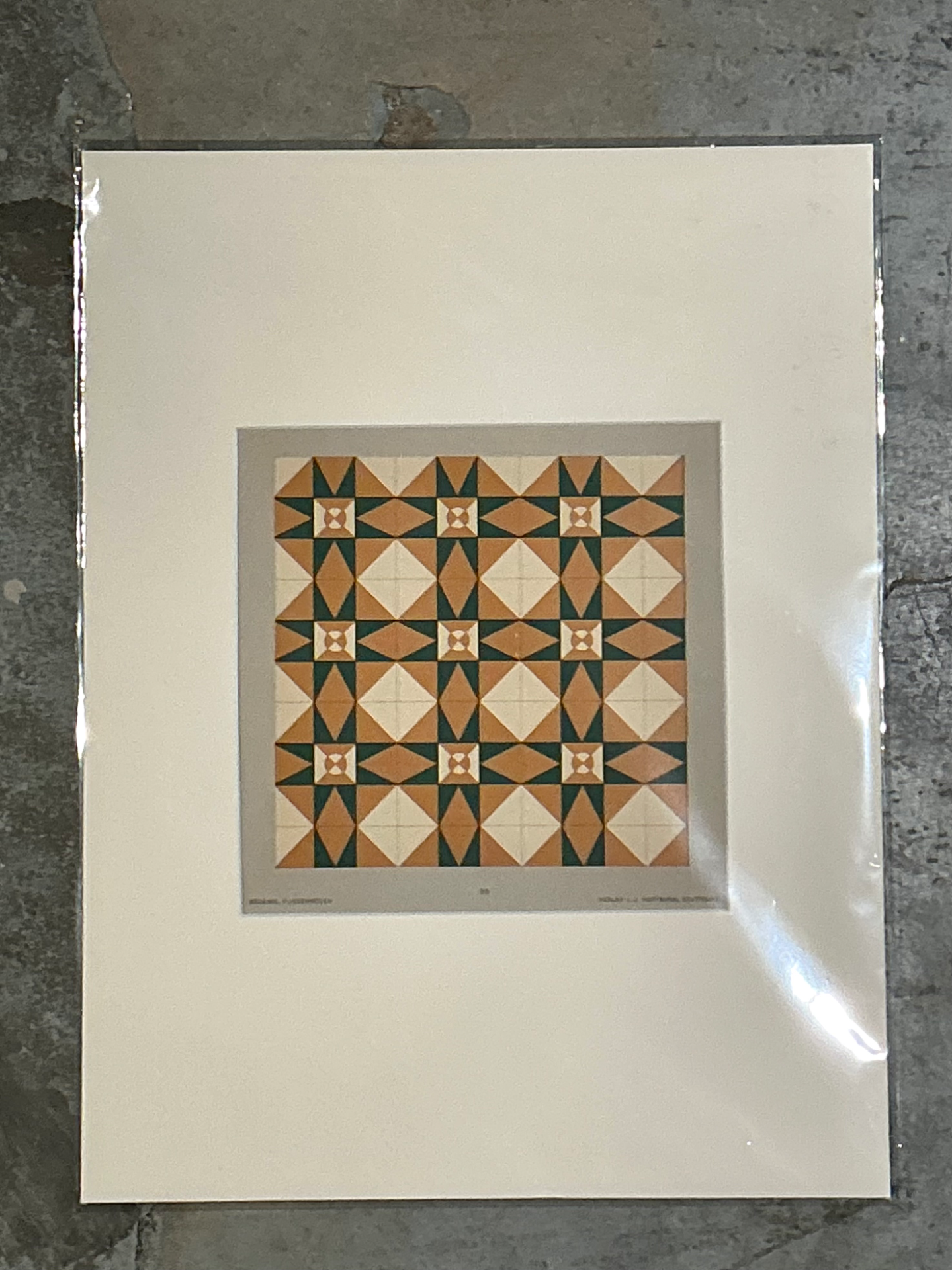 Vintage Mosaic Tile Sample Serigraph - Detail view