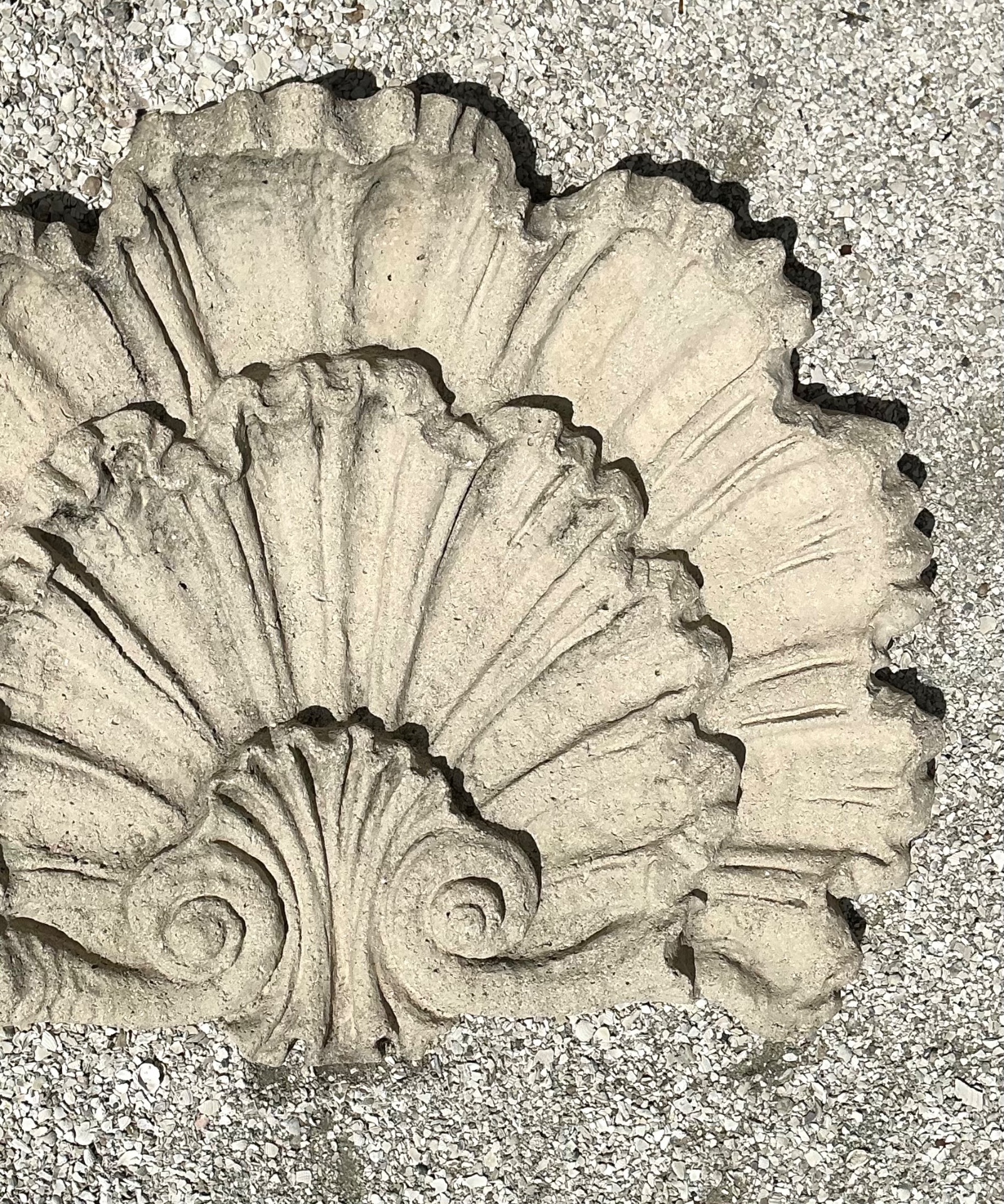 Vintage Concrete Shell Wall Plaque - Detail view
