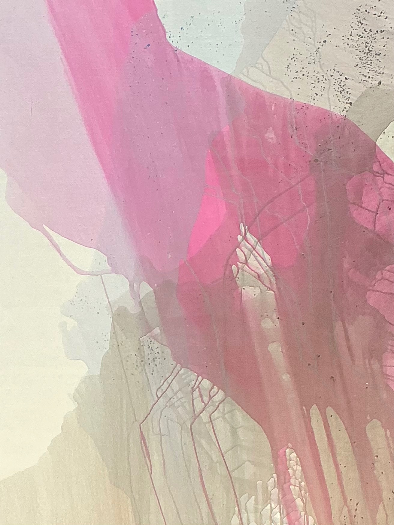 Vintage Monumental Abstract Expressionist Painting on Canvas - Detail view