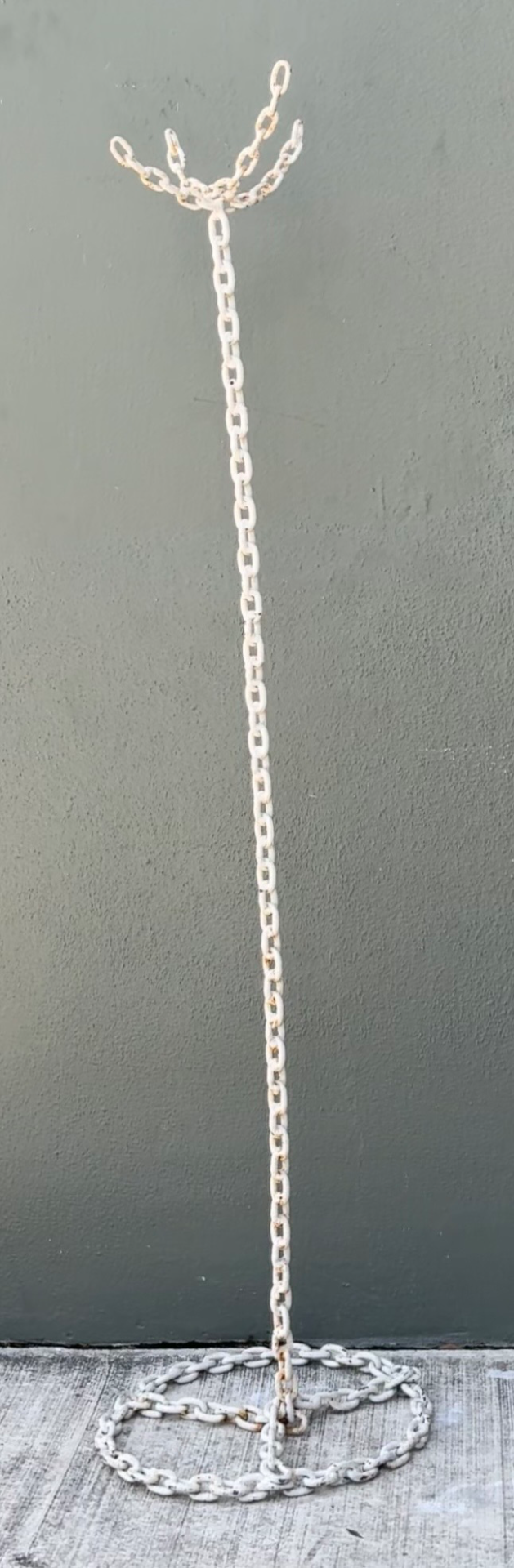 Vintage Chain Link Coat Rack - Side view