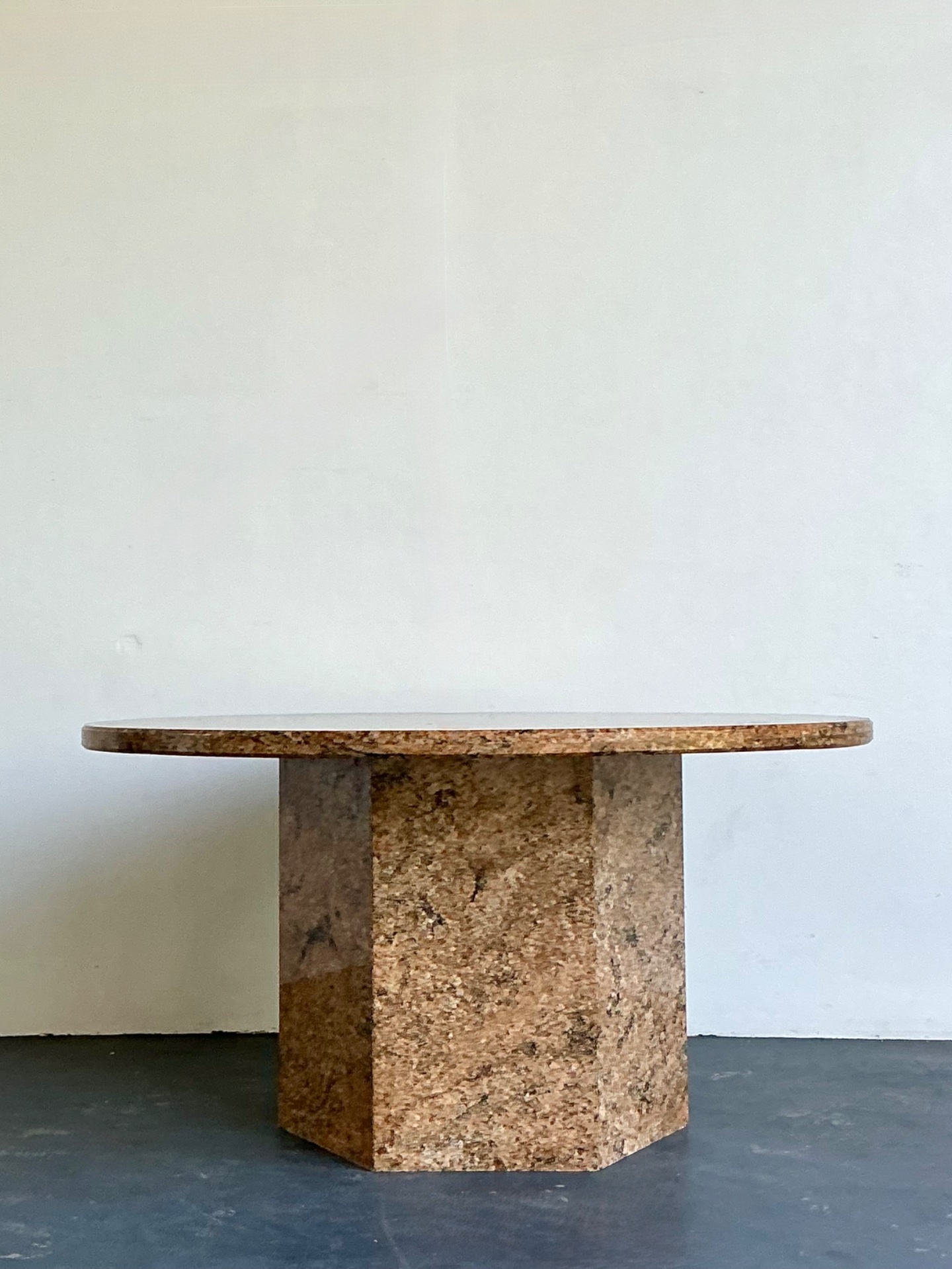 Vintage Granite Pedestal Dining Table - Detail view