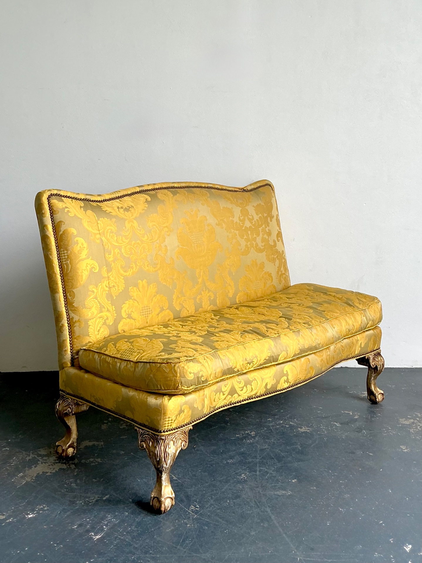 Vintage Lillian August Fleur De Lys Banquette Sofa - Top view