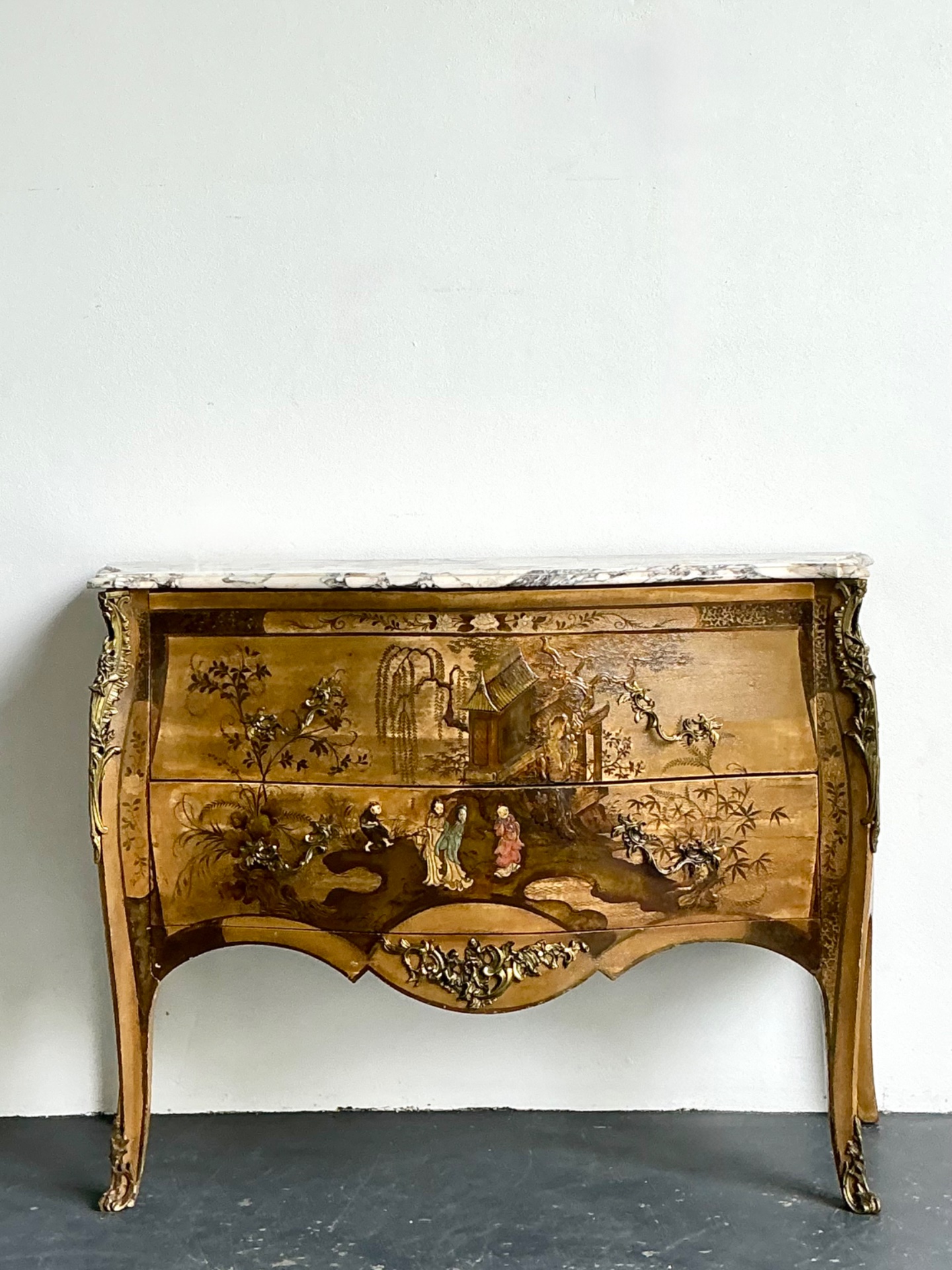 Antique Italian Chinoiserie Style Commode - Back view