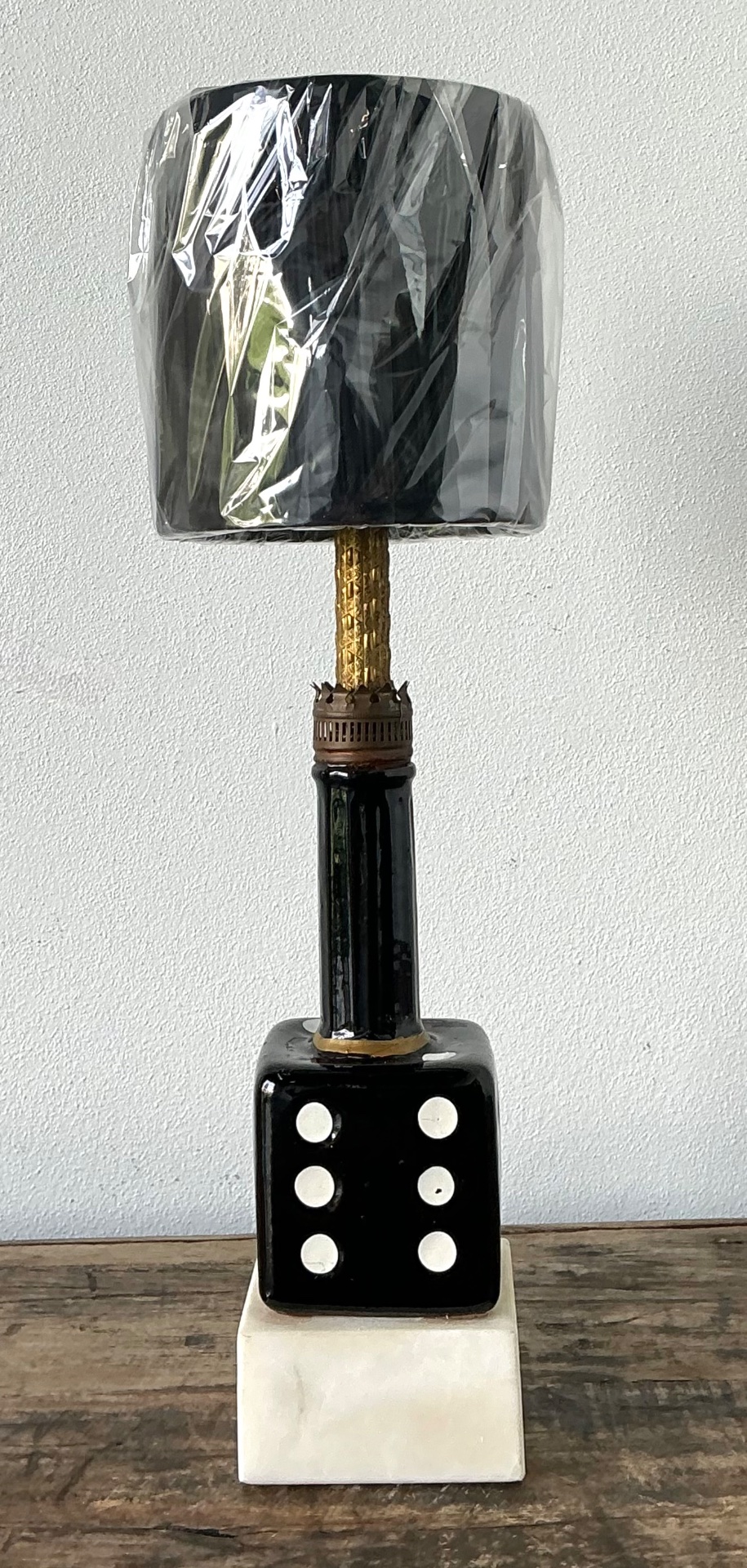 Vintage Ceramic Dice Table Lamp - Top view