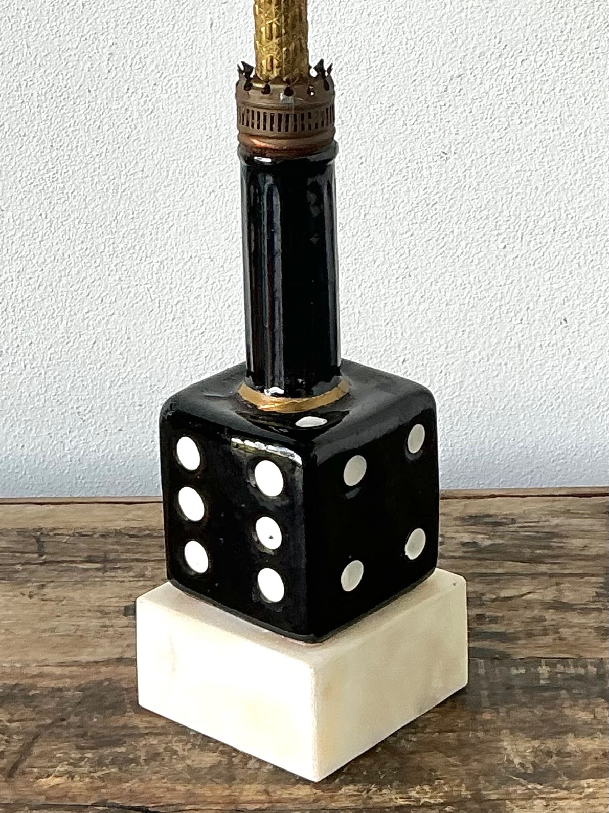 Vintage Ceramic Dice Table Lamp - Detail view
