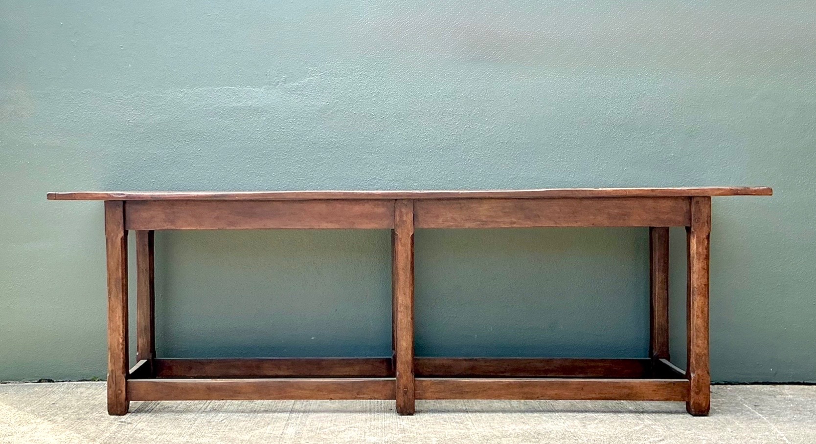 Vintage Therien Studios Rustic Plank Console Table - Detail view