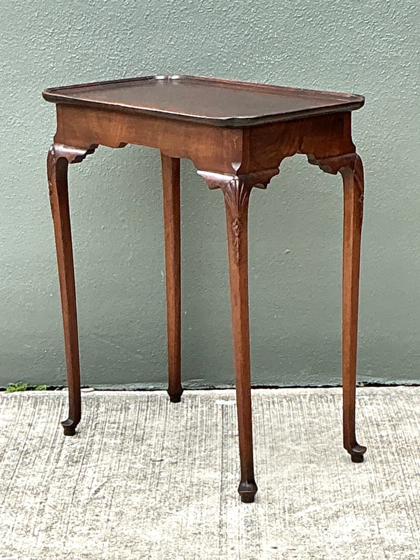 Vintage Queen Anne Tea Table - Side view