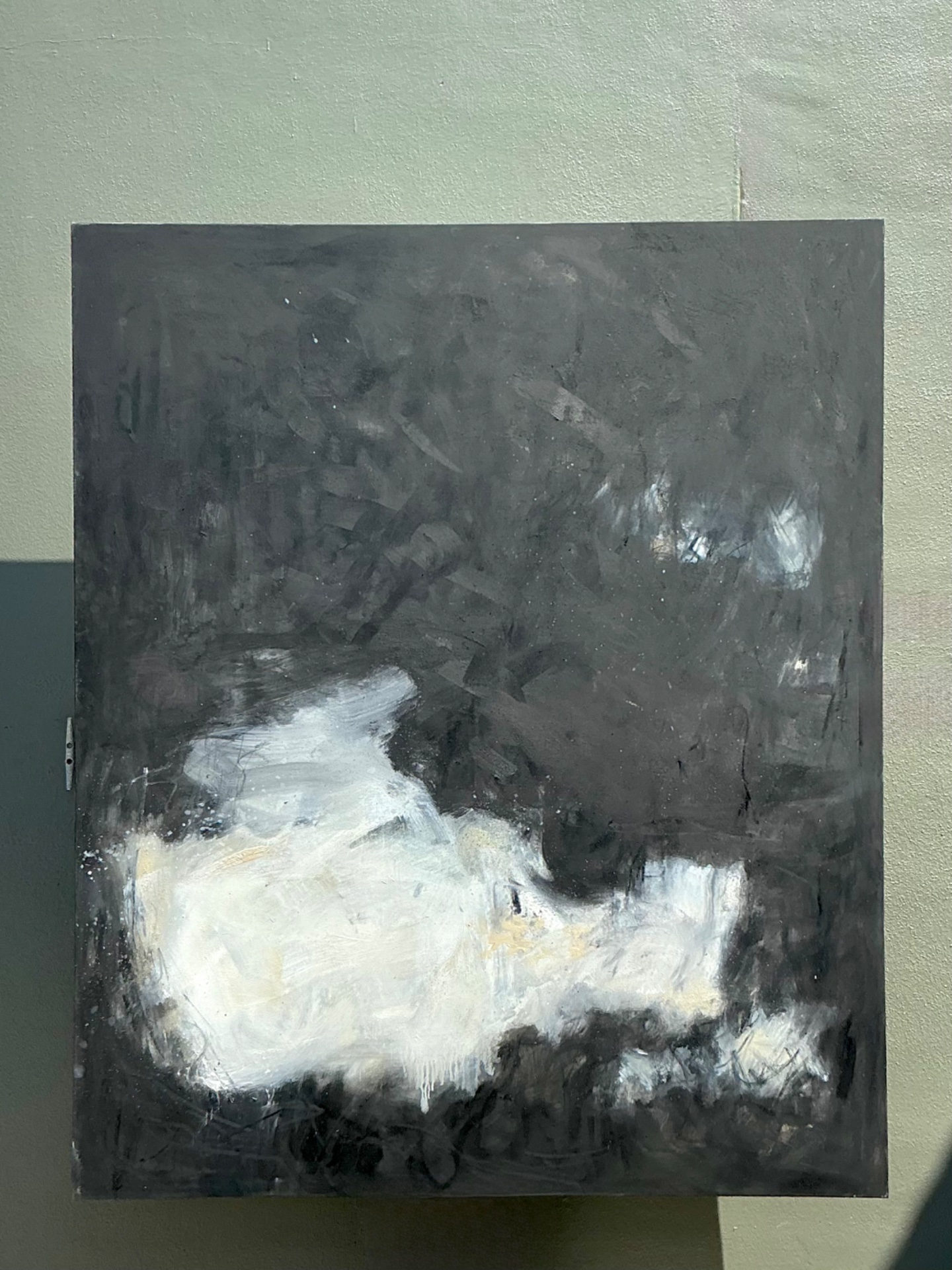 Vintage Monumental Abstract Oil On Canvas - Back view