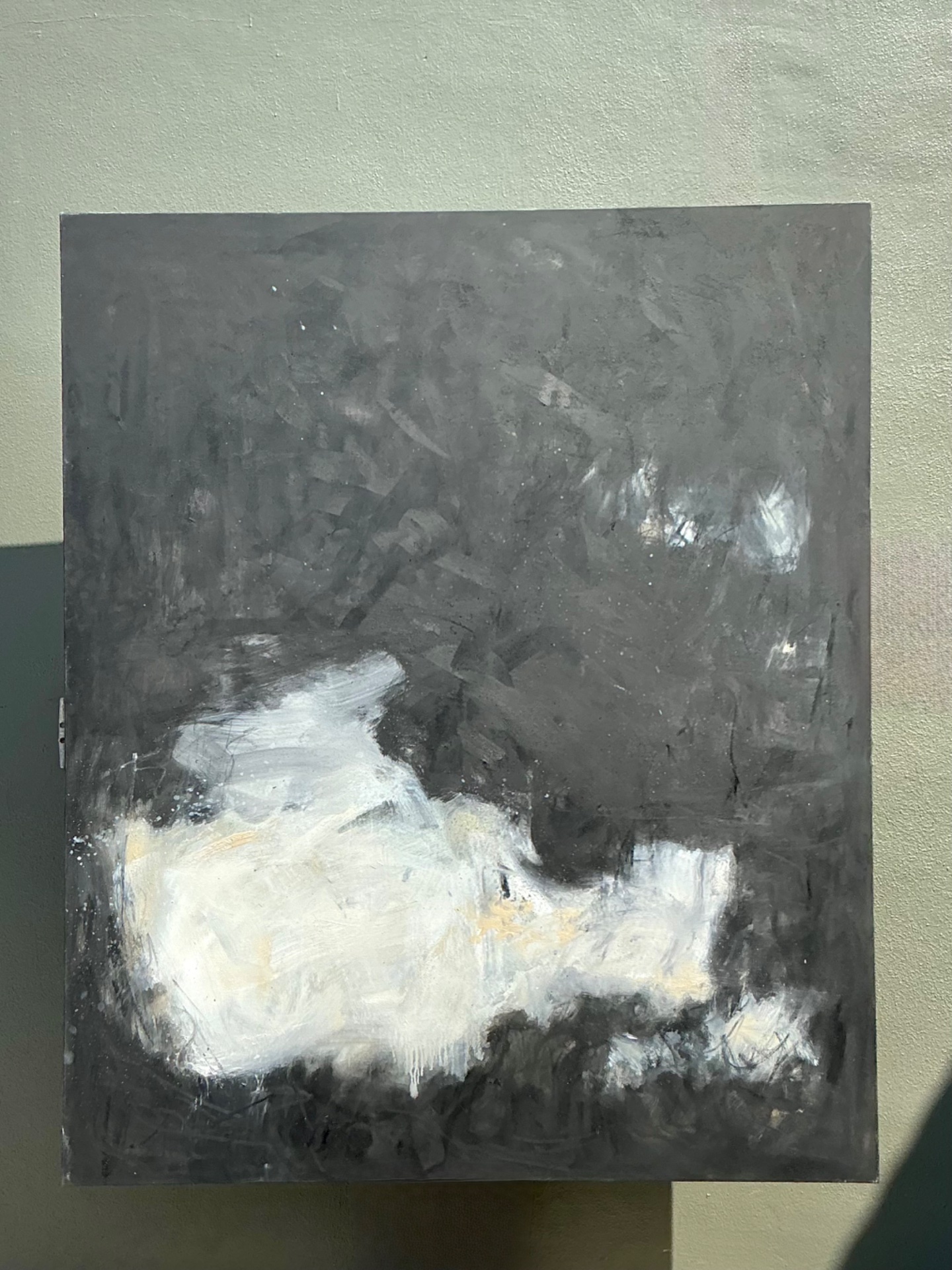 Vintage Monumental Abstract Oil On Canvas - Detail view