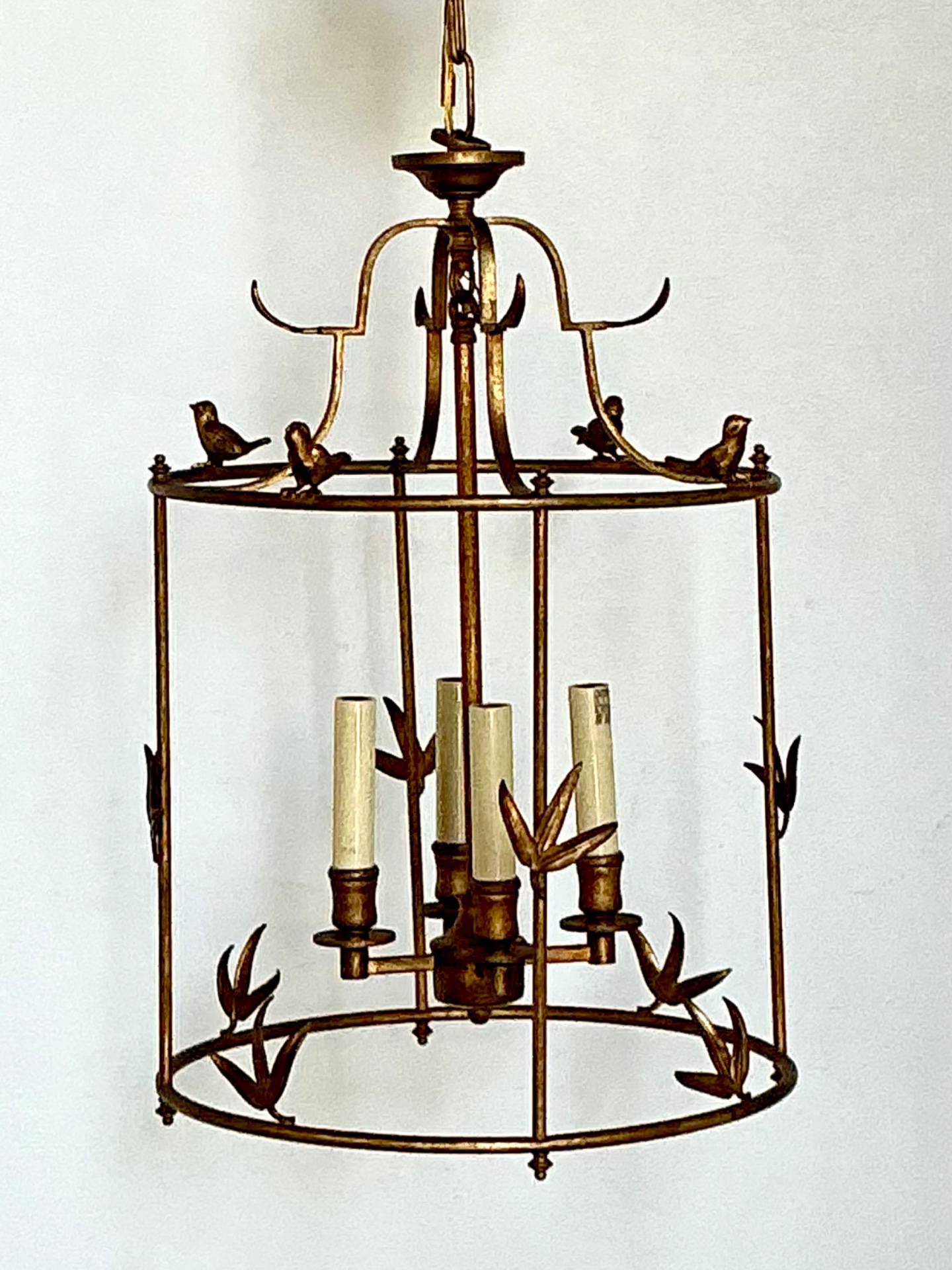 Vintage E.F. Chapman Diego Gilt Bird Lantern For Visual Comfort - Side view