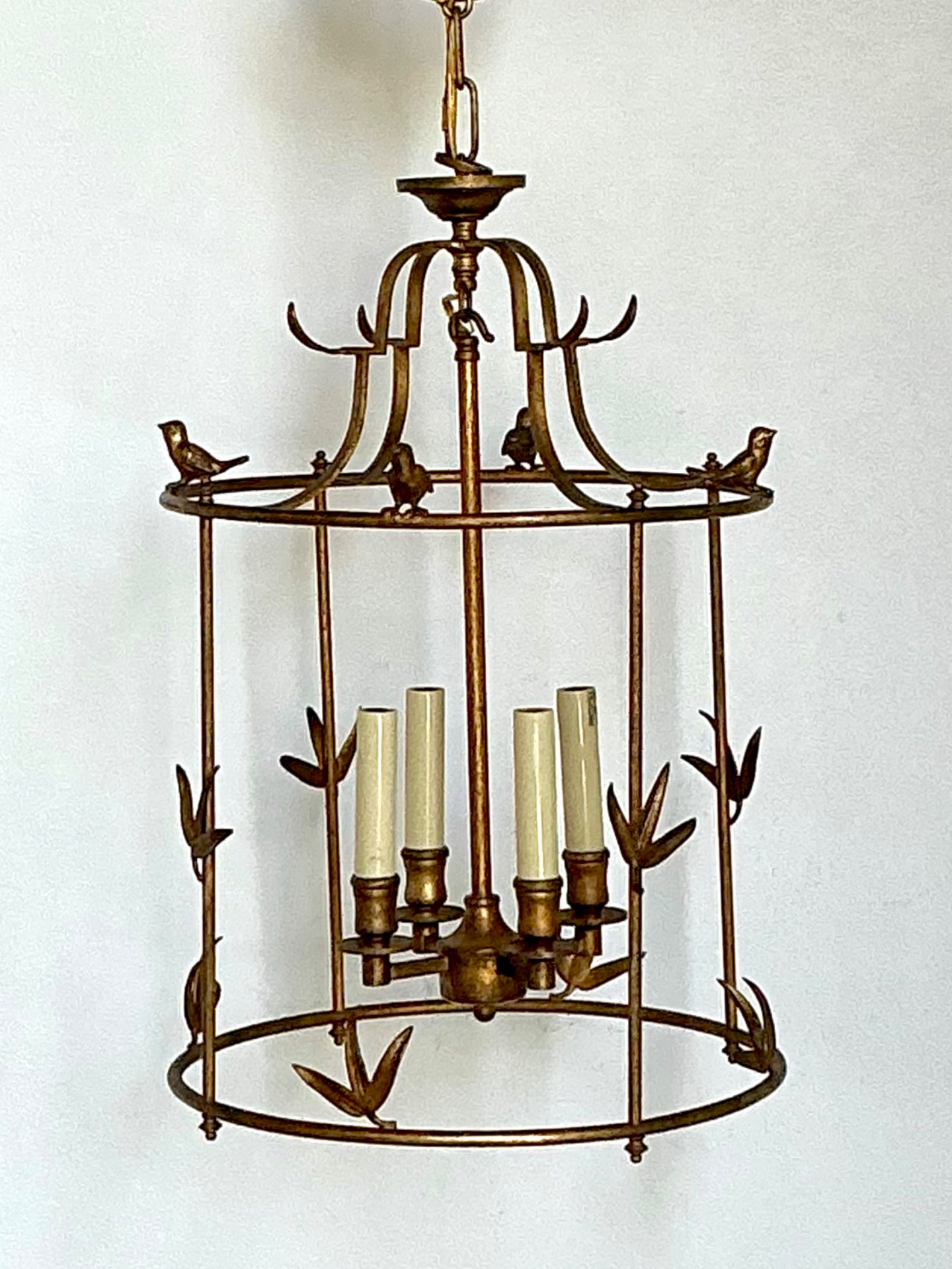 Vintage E.F. Chapman Diego Gilt Bird Lantern For Visual Comfort - Top view
