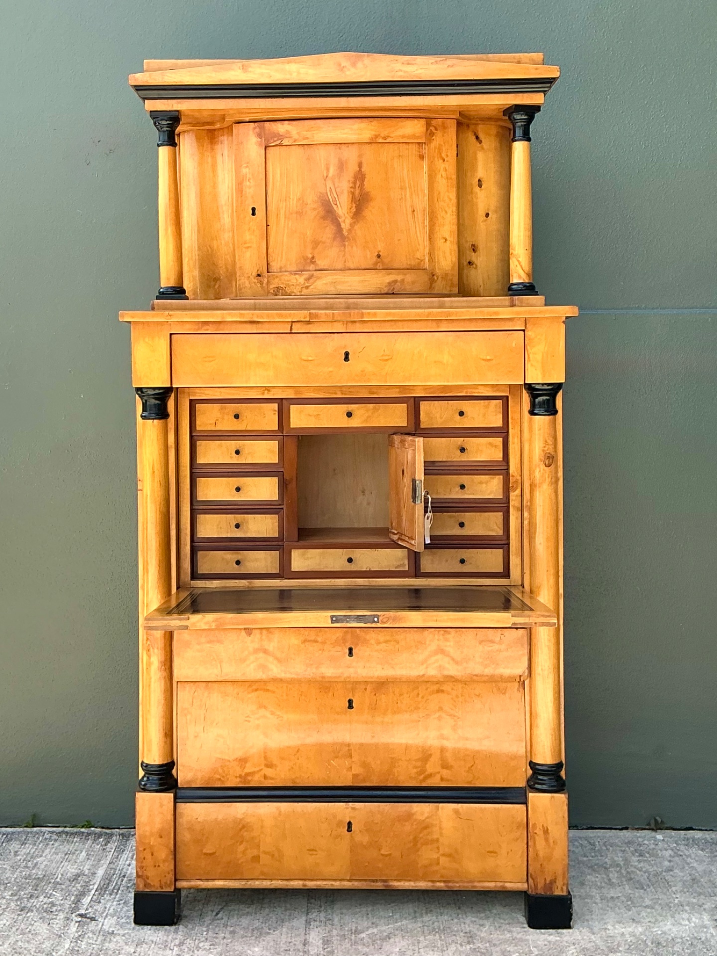 Vintage Biedermeier Secretaire Cabinet - Side view