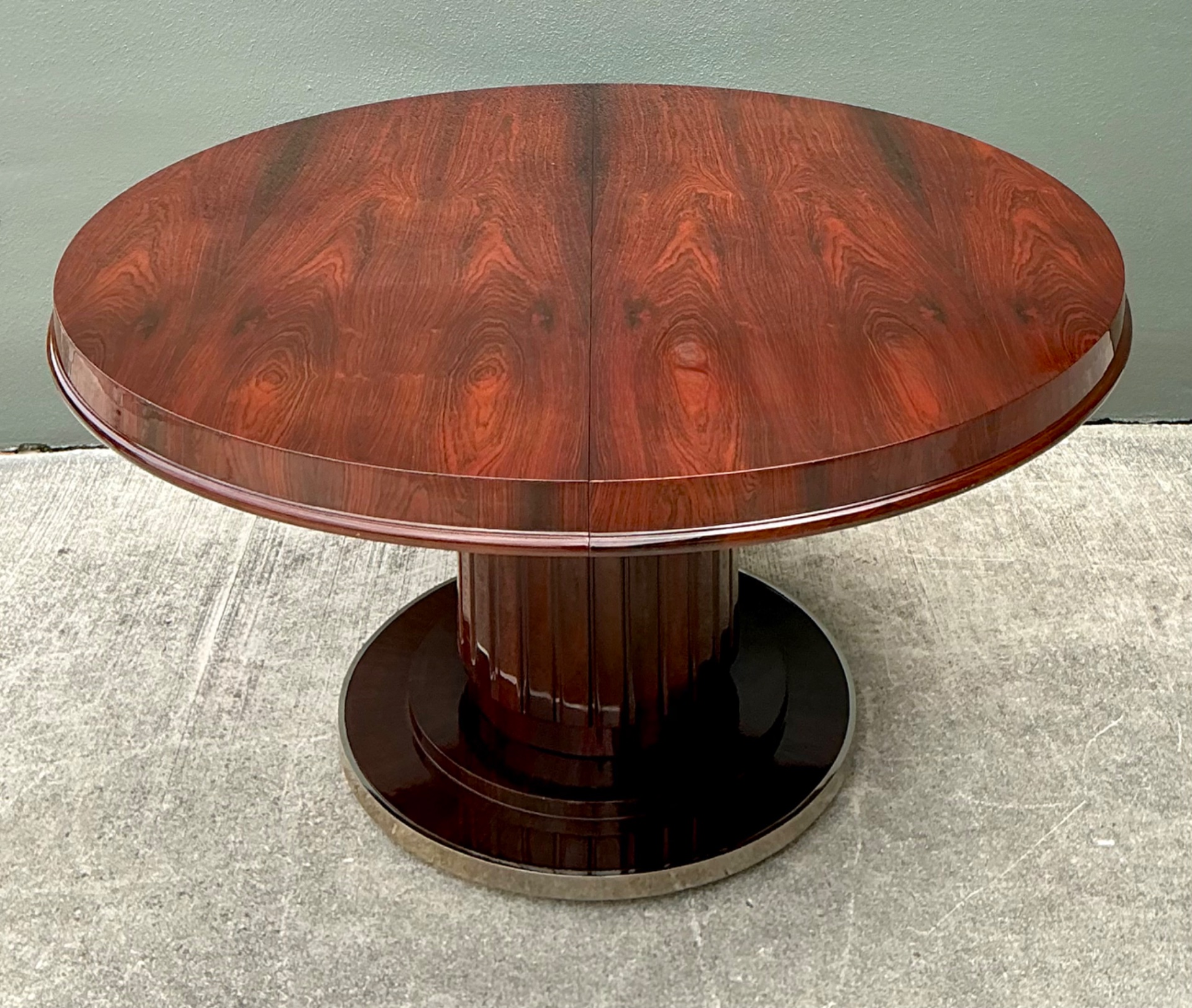 Vintage French Christian Krass Extendable Deco Dining Table - Back view