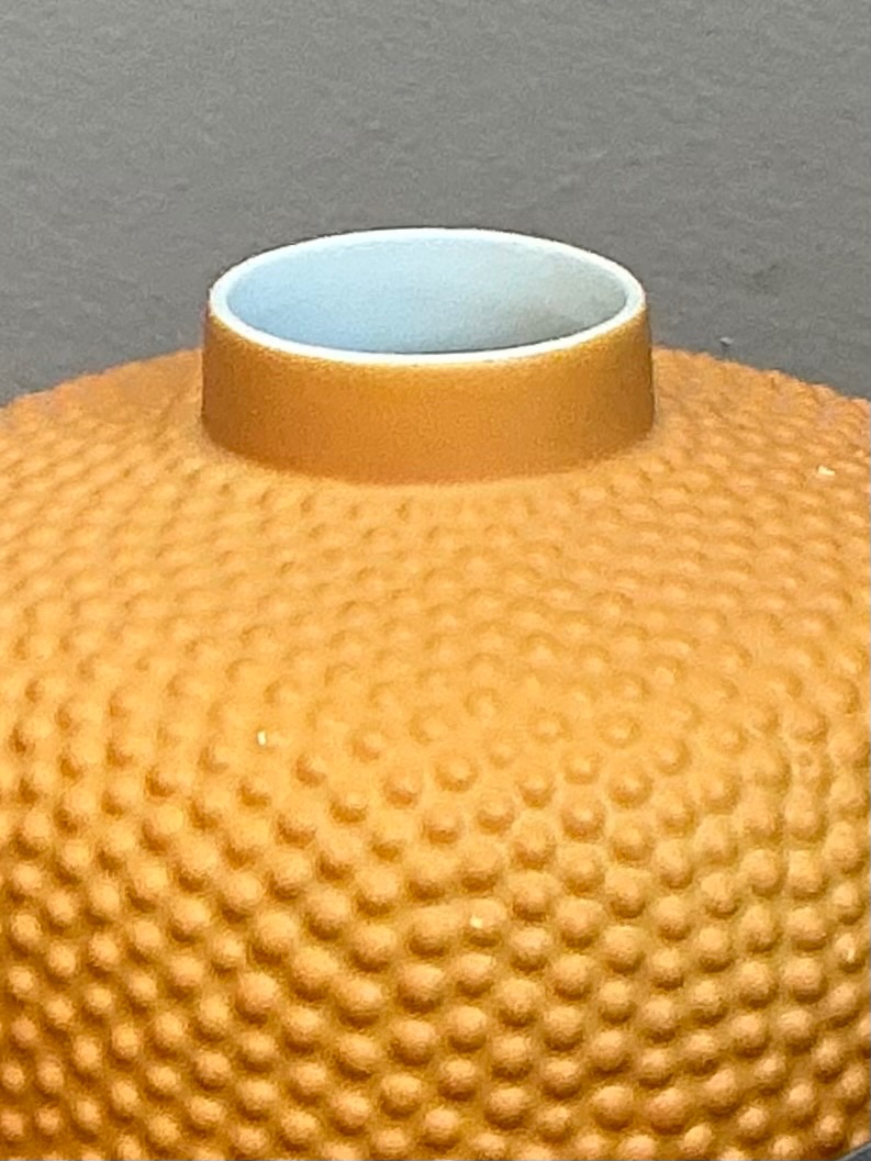 Mid-Century Modern Swiss Orange Ceramic Vase - Side view