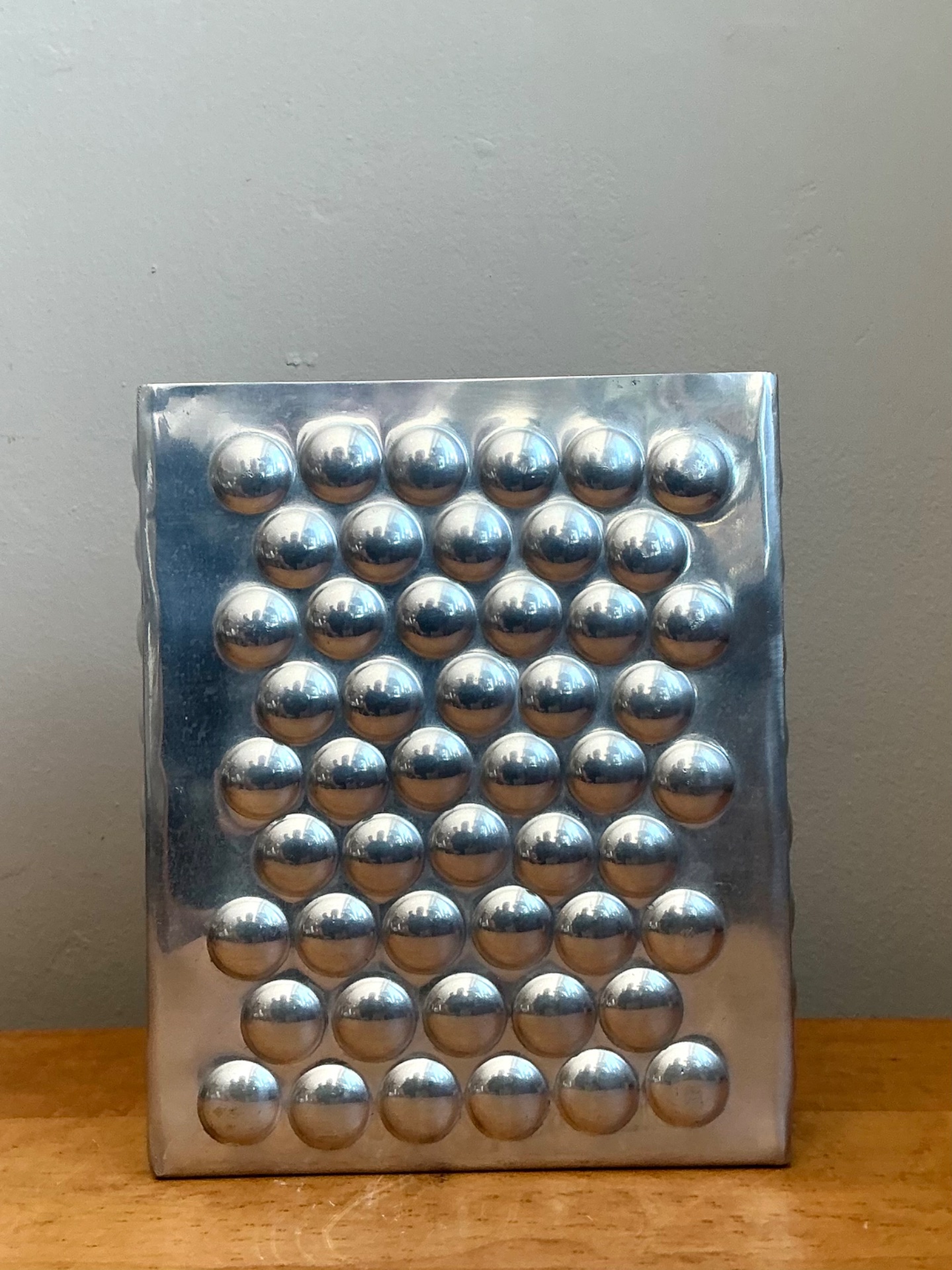 Vintage Modernist Aluminum Vase - Top view