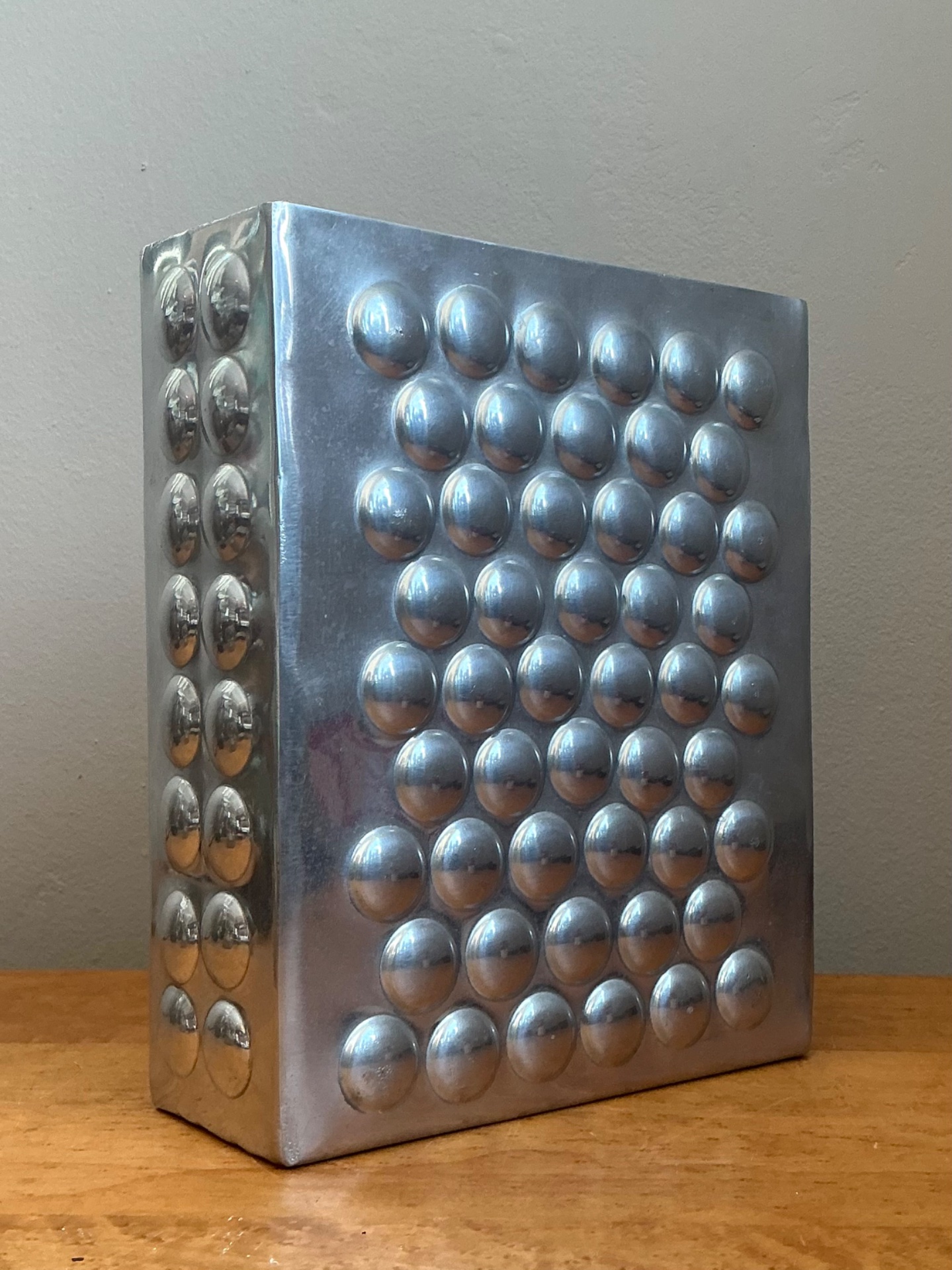 Vintage Modernist Aluminum Vase - Detail view