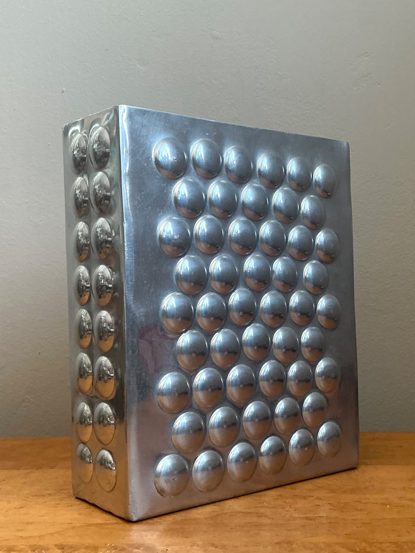 Vintage Modernist Aluminum Vase - Back view