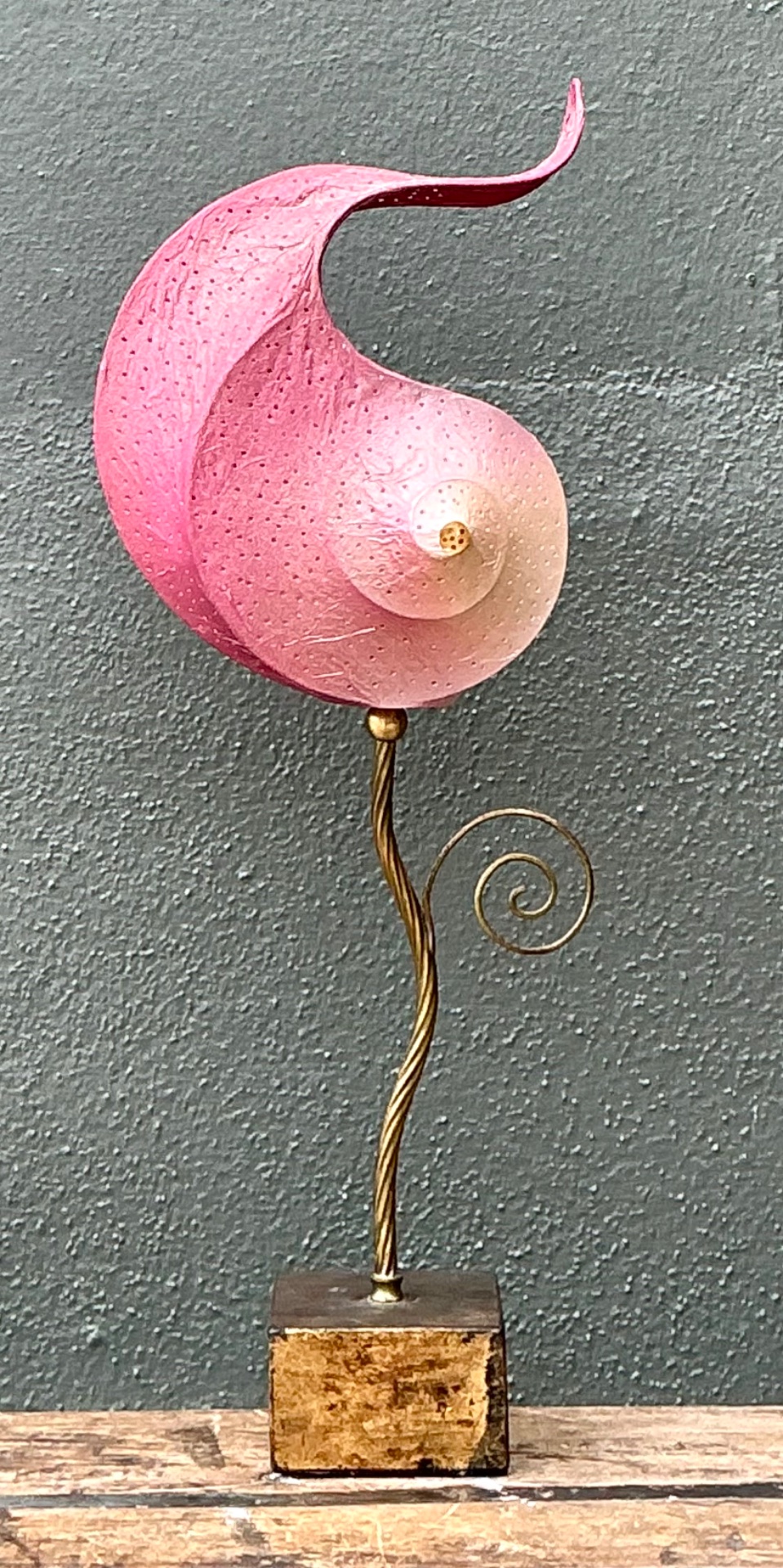 Vintage Italian Paper Nautilus Lamp - Top view