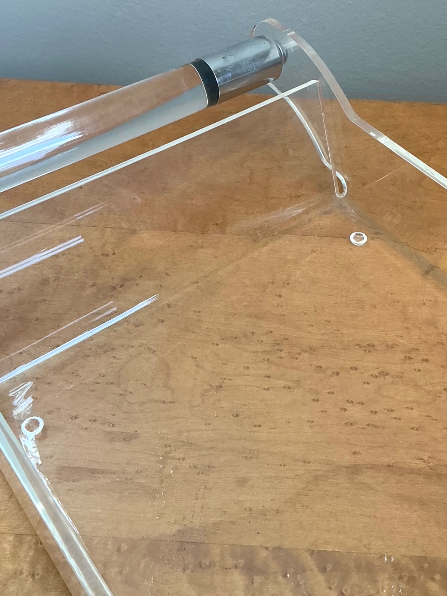 Vintage Lucite and Chrome Tray - Back view