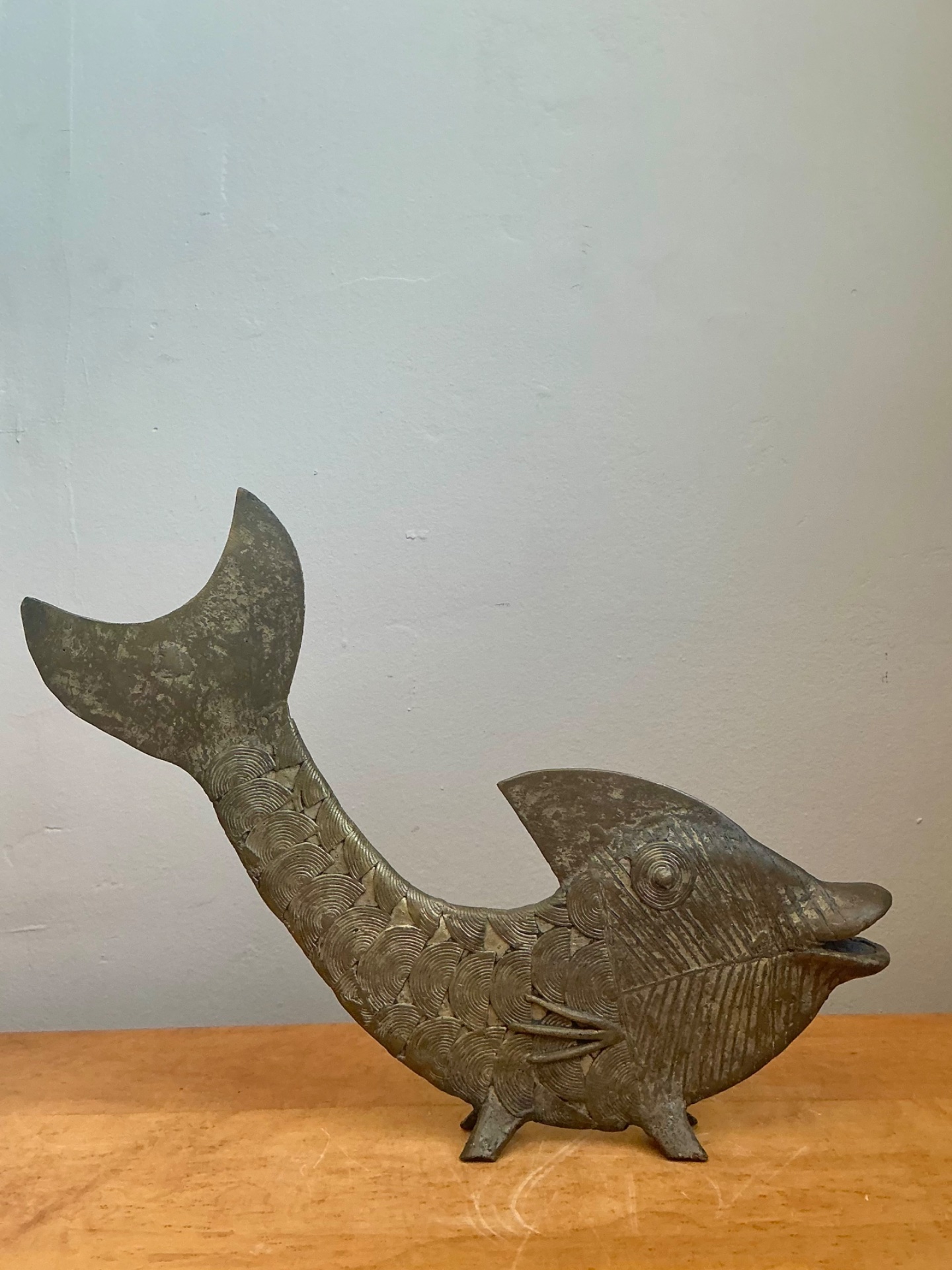 Mid-Century Modern Bronze Fish Figurine - Back view