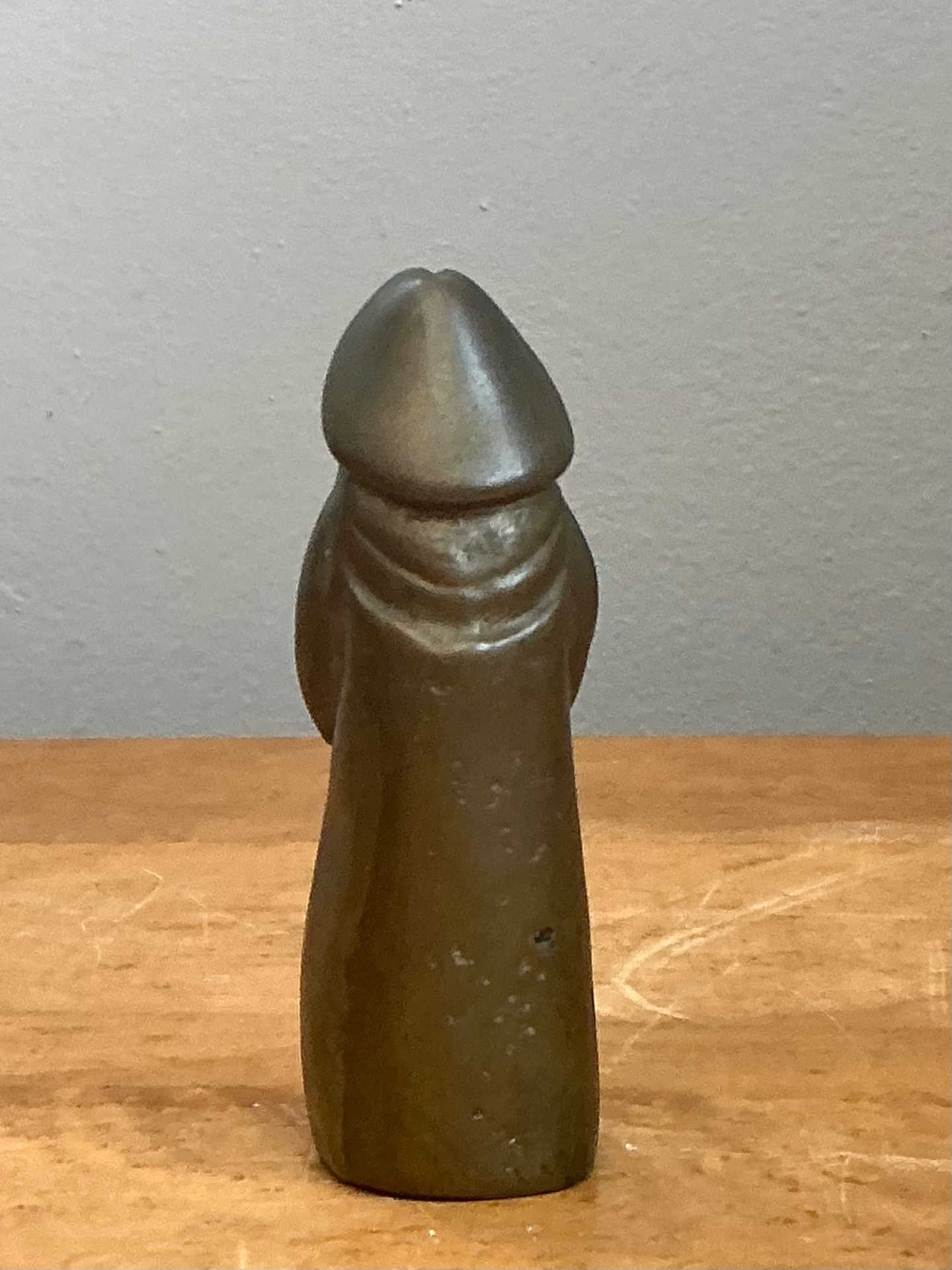 Antique Bronze Monk Sculpture - Detail view