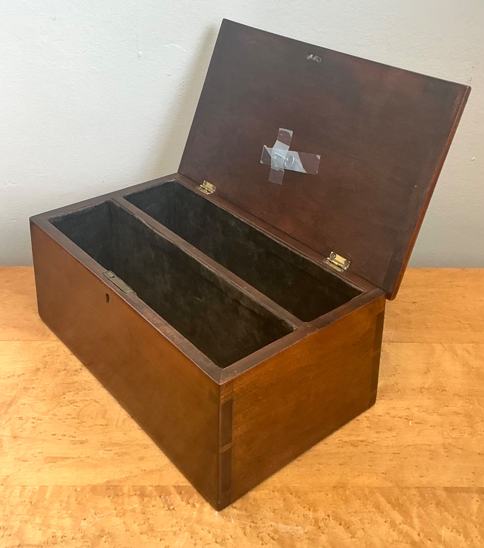 Vintage Keyhole Wooden Box - Top view