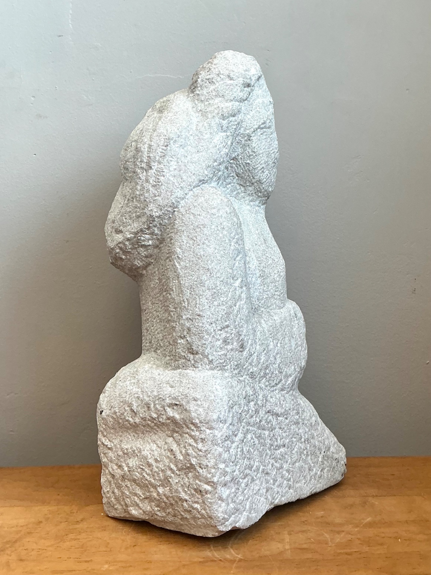 Vintage Carved Stone Figurative Sculpture - Detail view