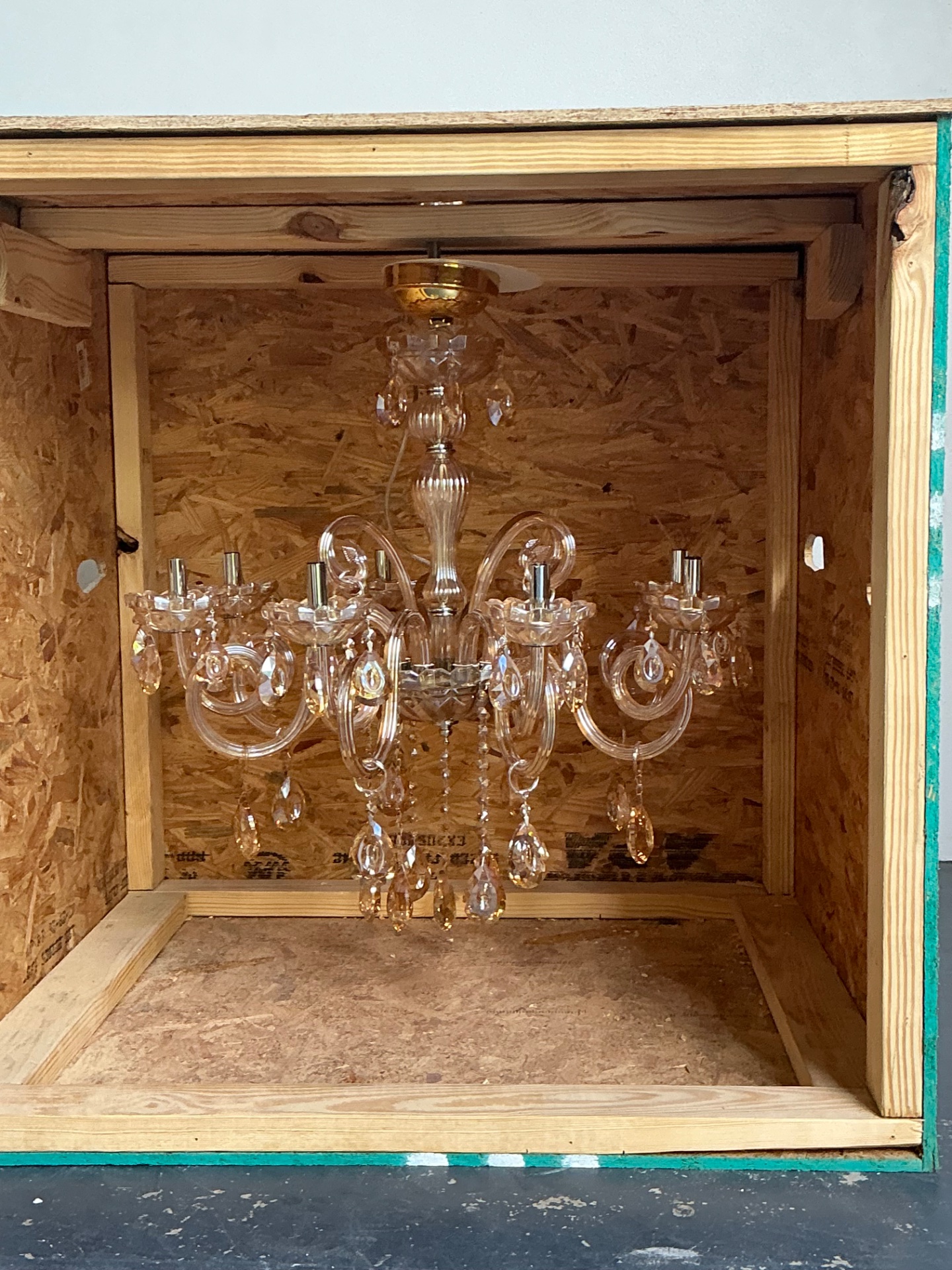 Vintage Blown Glass Chandelier - Top view