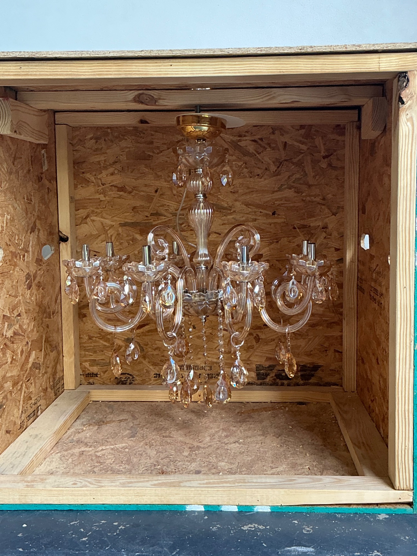 Vintage Blown Glass Chandelier - Back view