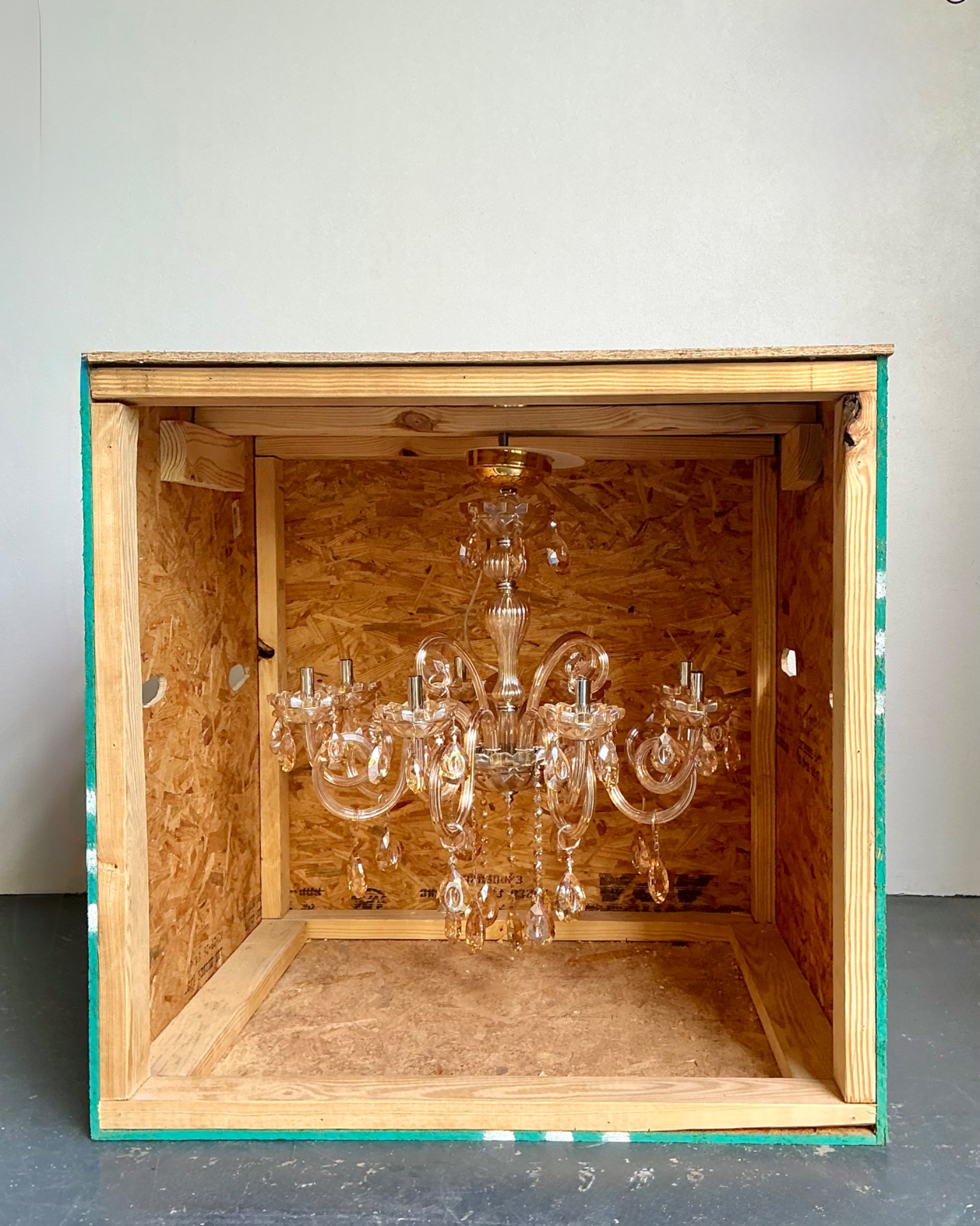 Vintage Blown Glass Chandelier - Side view