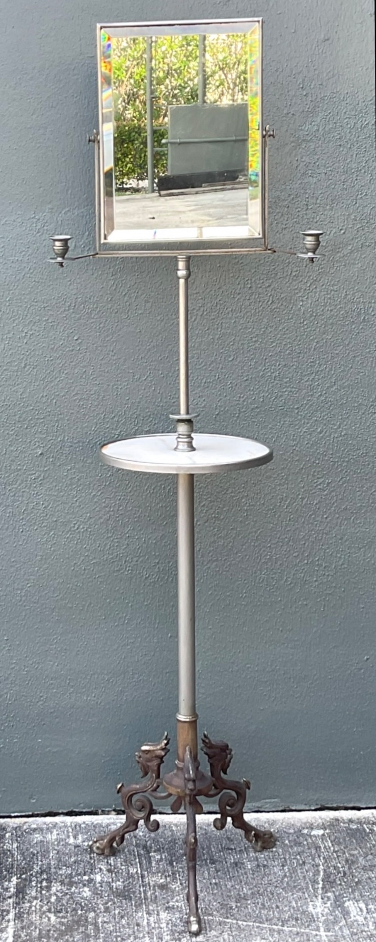 Vintage Standing Candle Mirror - Side view