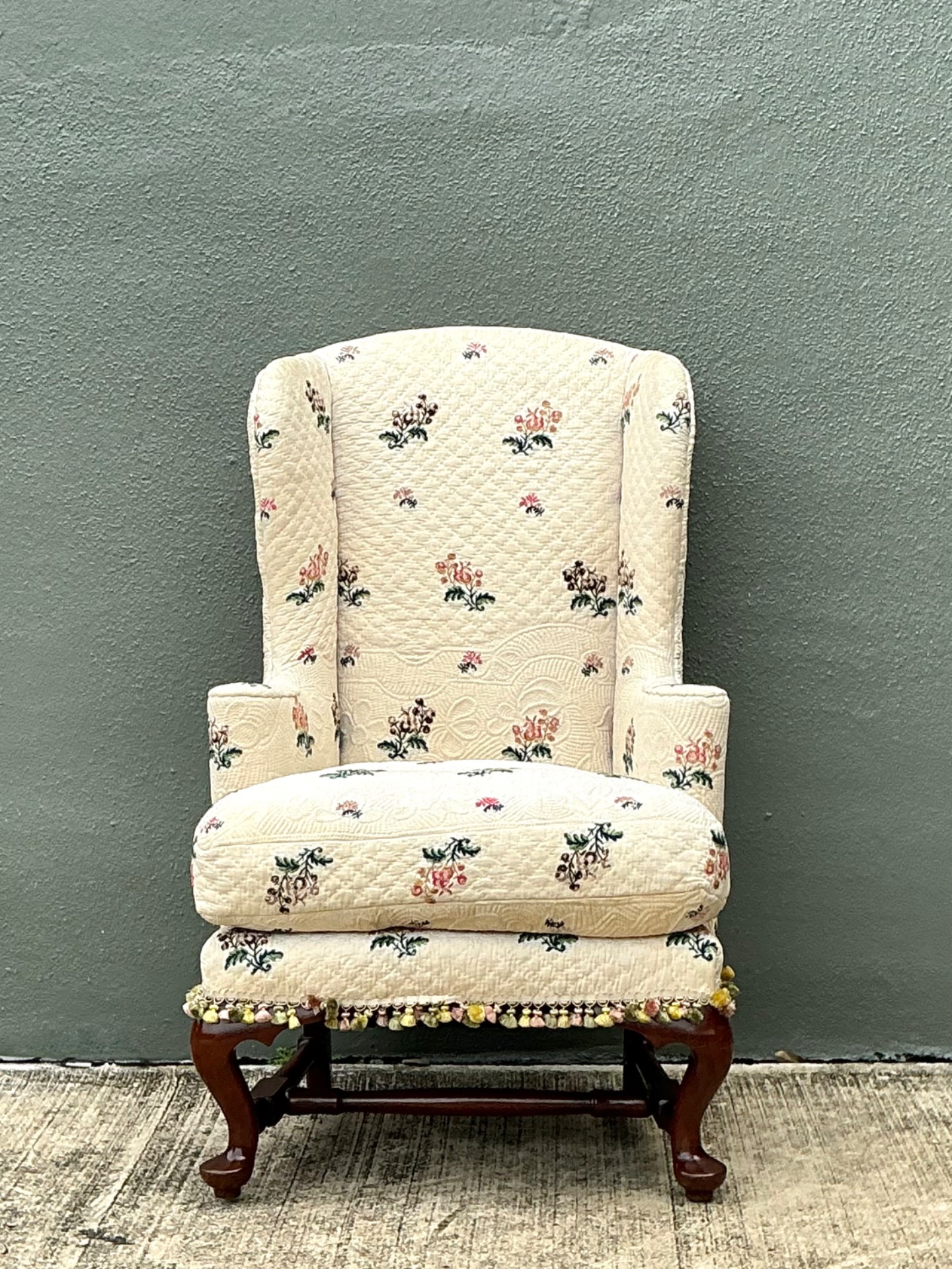 Vintage Petite Wingback Fireside Chair  - Side view