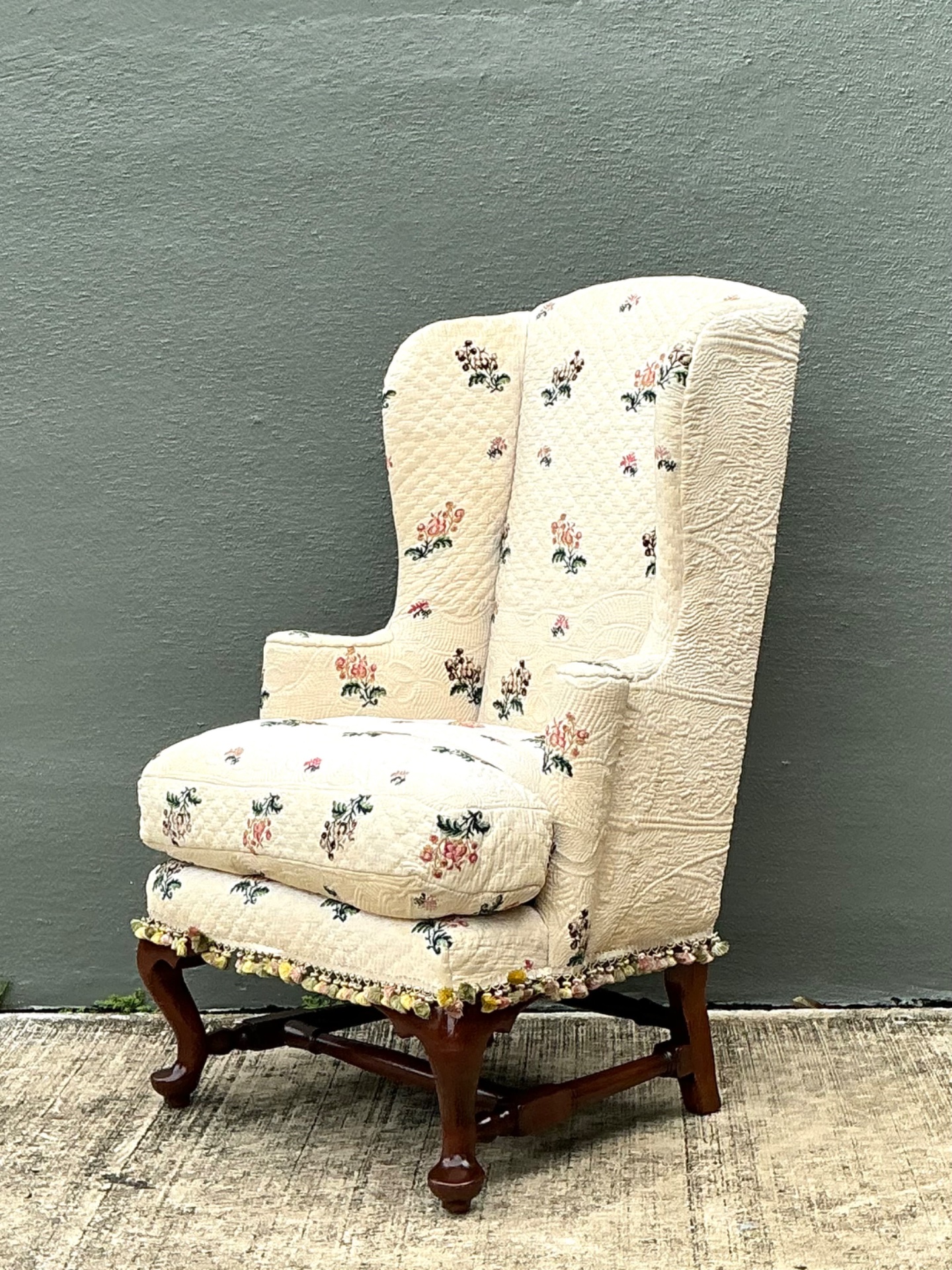 Vintage Petite Wingback Fireside Chair  - Detail view