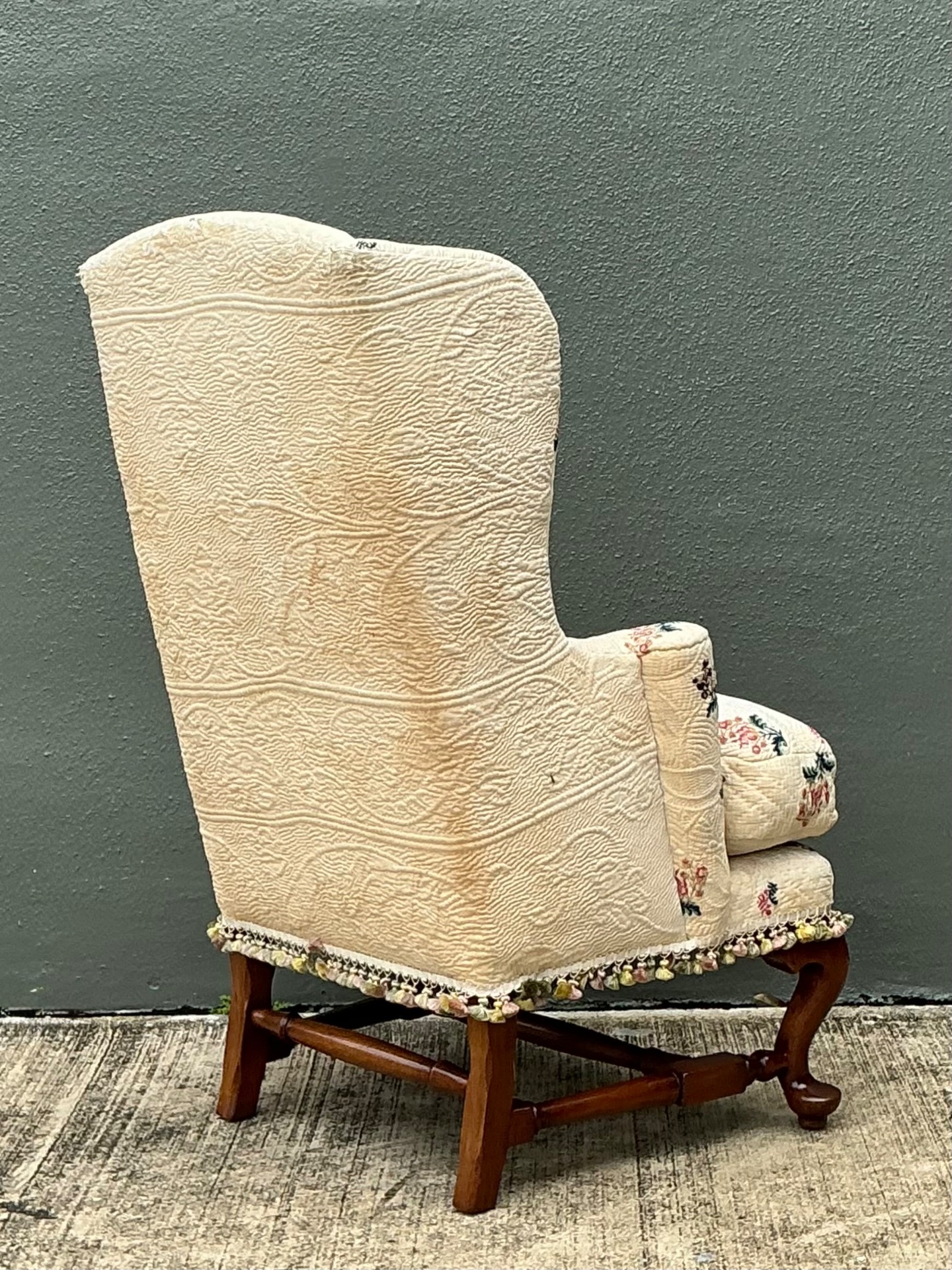 Vintage Petite Wingback Fireside Chair  - Back view