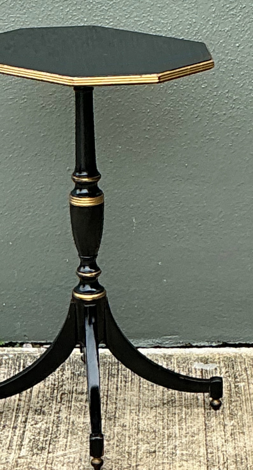 Vintage Ebonized Tripod Side Table - Back view