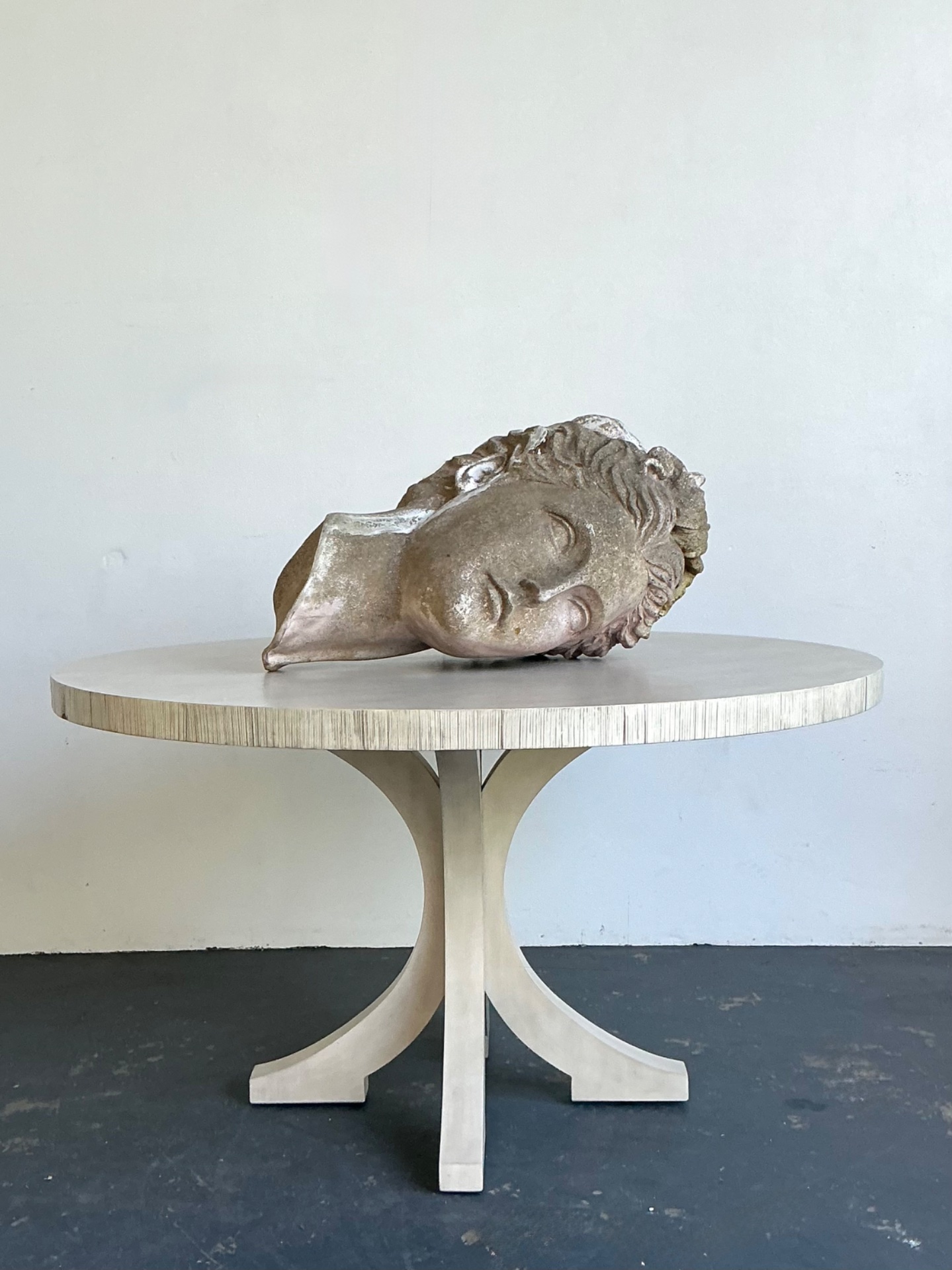 Vintage Greco Roman Patinated Resin Head Sculpture - Top view