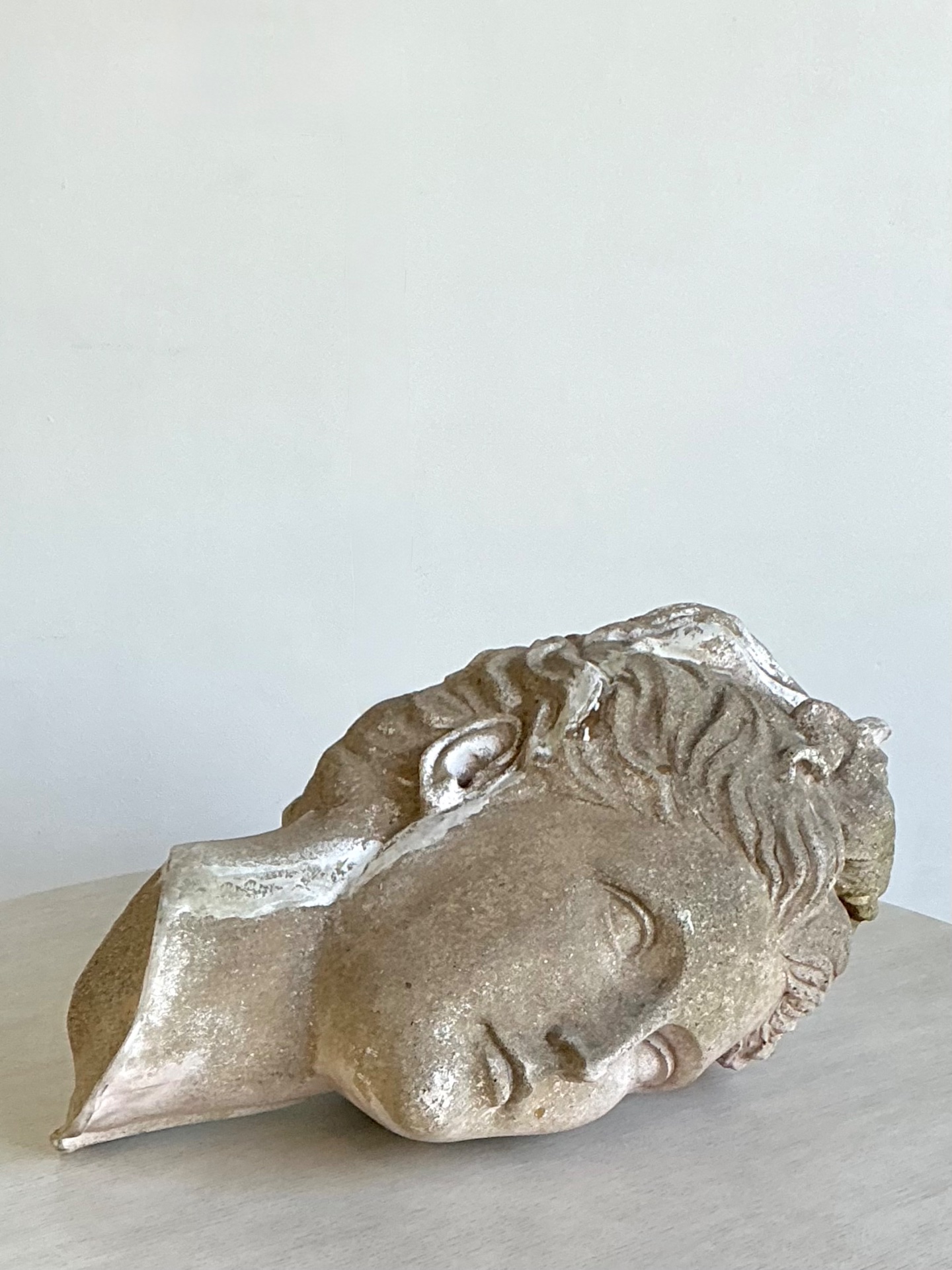 Vintage Greco Roman Patinated Resin Head Sculpture - Back view