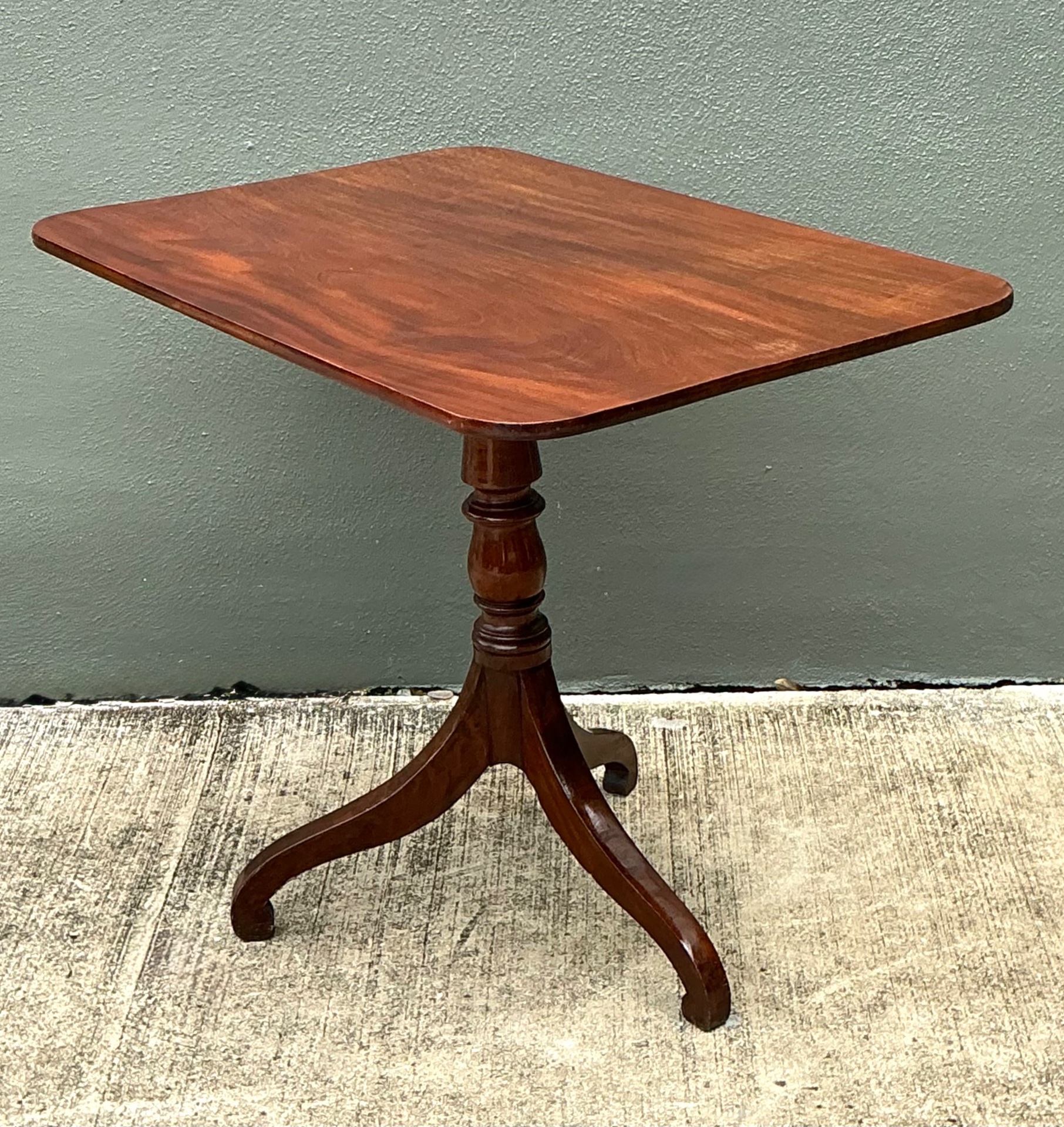 Vintage George 111 Mahogany Tripod Side Table  - Side view